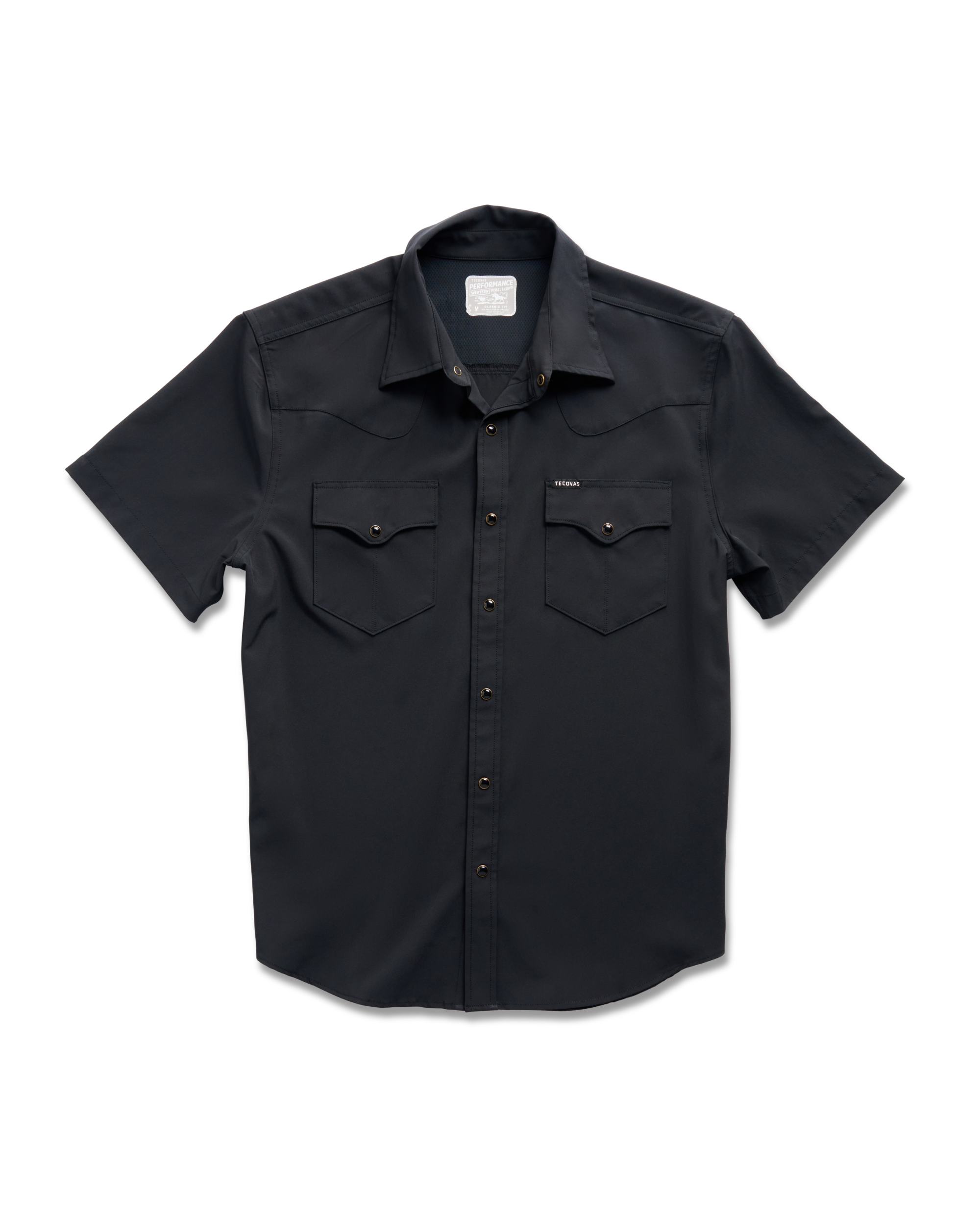 Men's Performance Short Sleeve Western Pearl Snap - Classic Fit - Black Performance