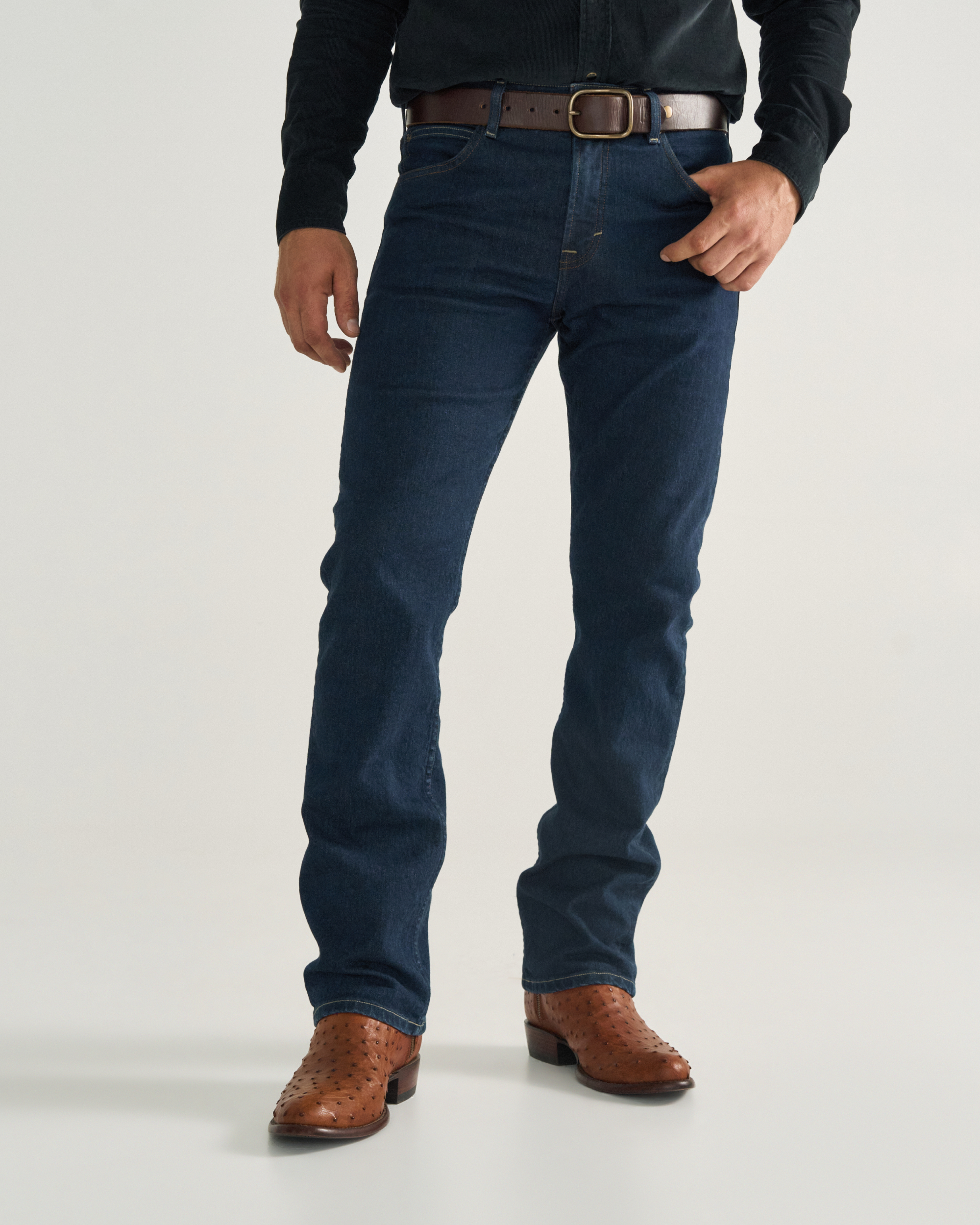 Men's Slim Straight Stretch Denim - Dark Indigo Stretch Denim