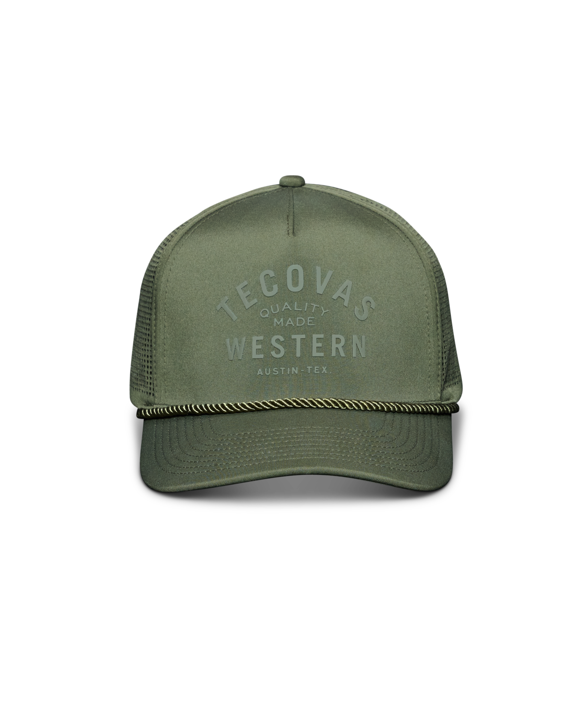 Quality Made Performance Trucker Hat - Olive Polyester