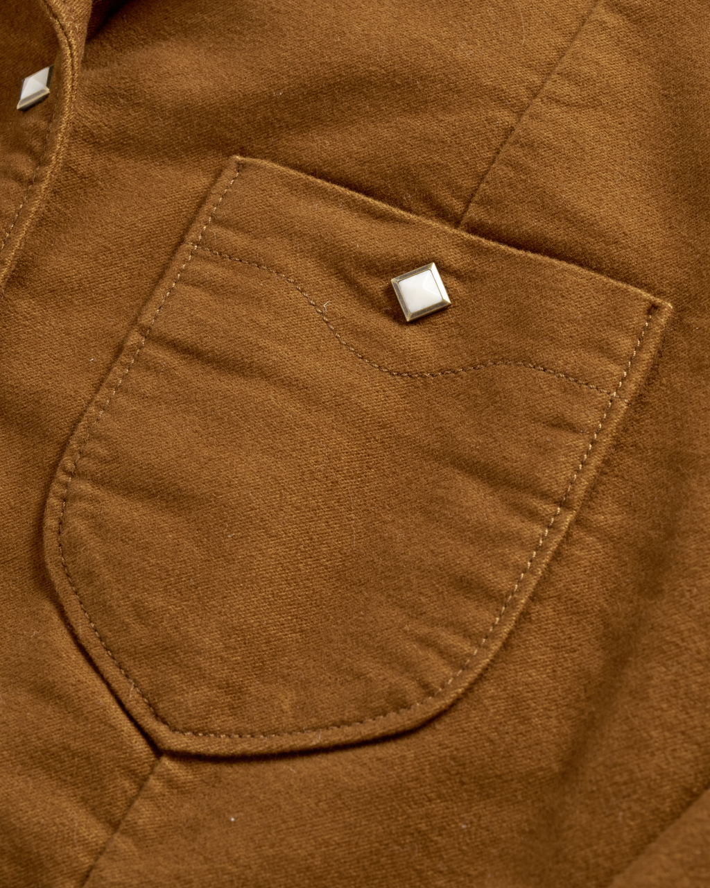 Women's Moleskin Pearl Snap Jacket - Camel Cotton
