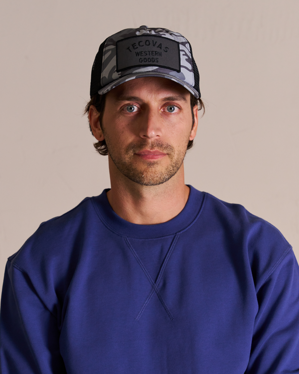 Western Goods Trucker Hat - Gray Camo Polyester