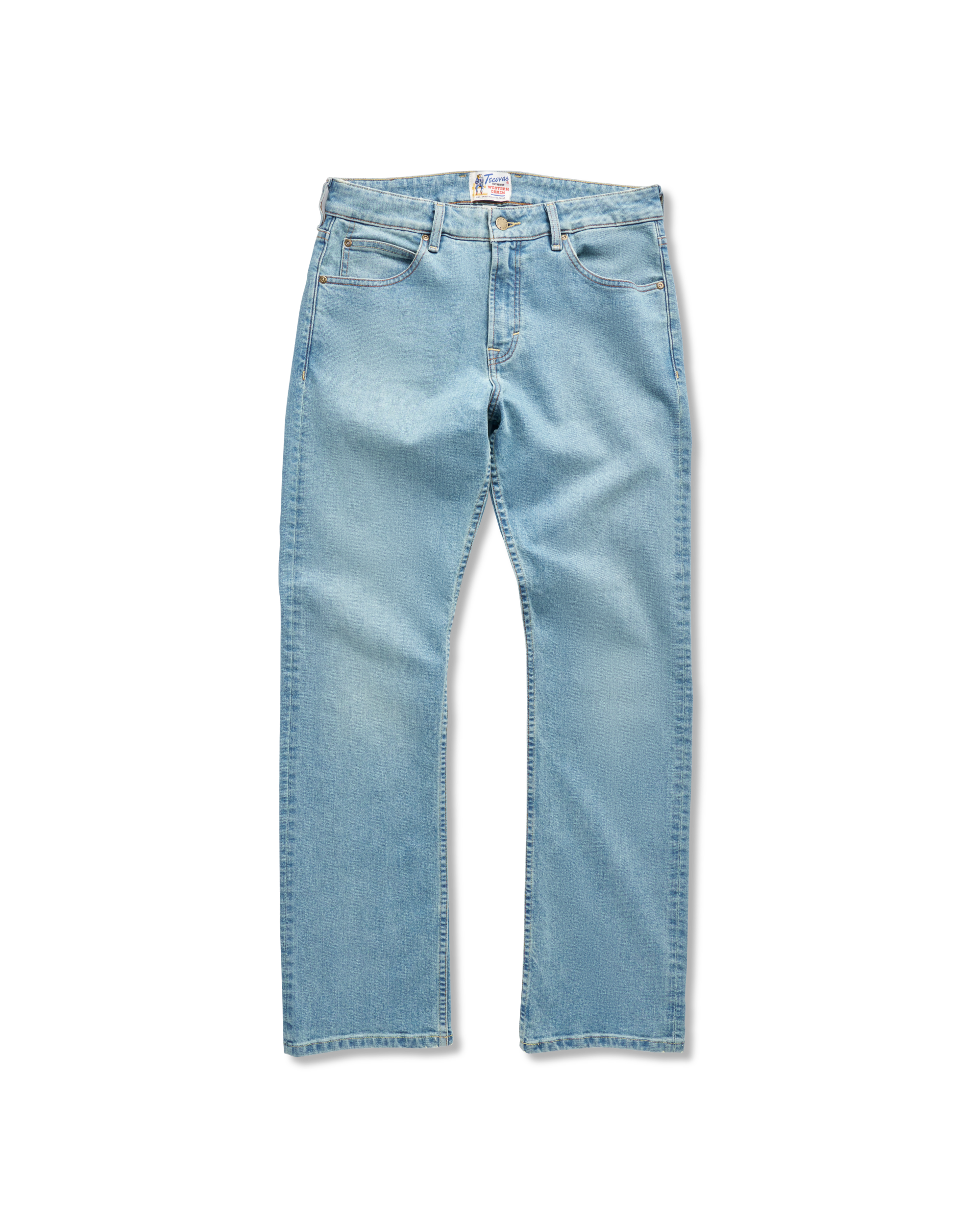 Men's Slim Straight Stretch Denim - Light Stone Wash Stretch Denim