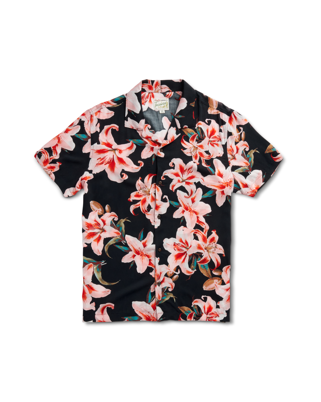 Men's Lakeside Short Sleeve Button Down - Black Multi Rayon Voile