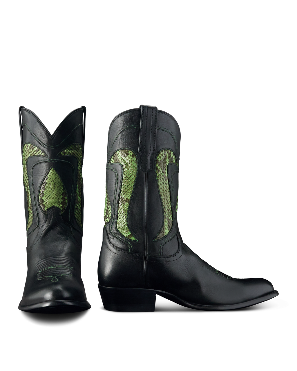 The Cartwright Gamblers - Black Gamblers Green Cowhide Python