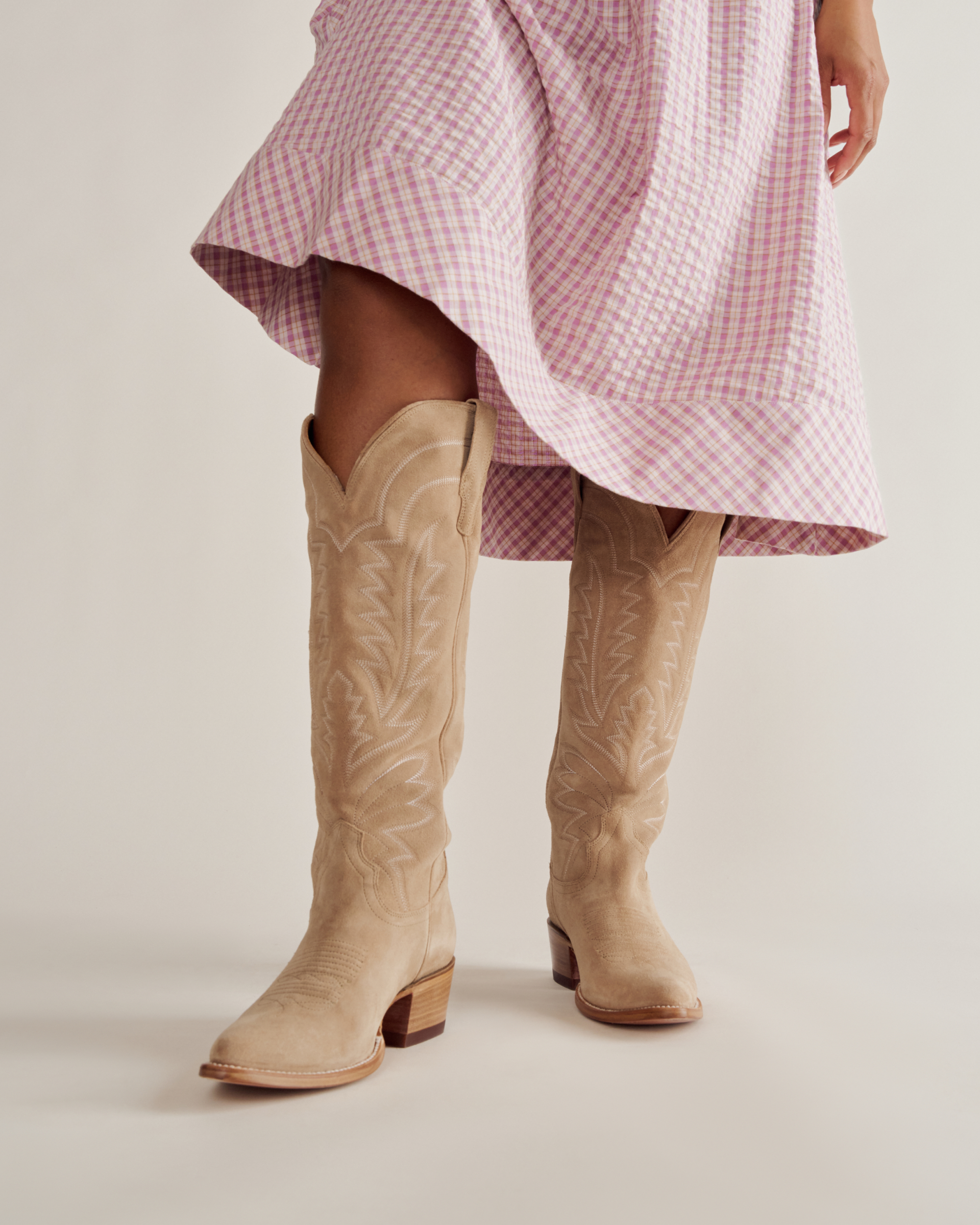 The Abby Wide Calf - Driftwood Suede