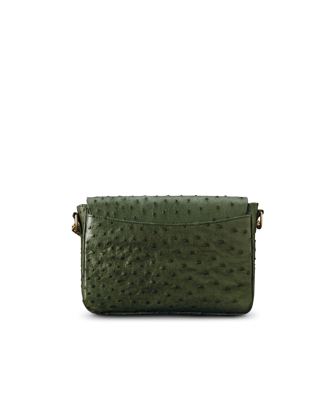Ostrich Shoulder Bag - Forest Green Ostrich