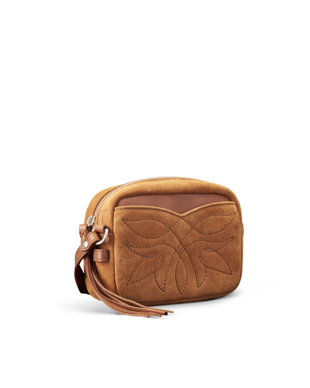 Flower Mini Crossbody - Cashew Suede