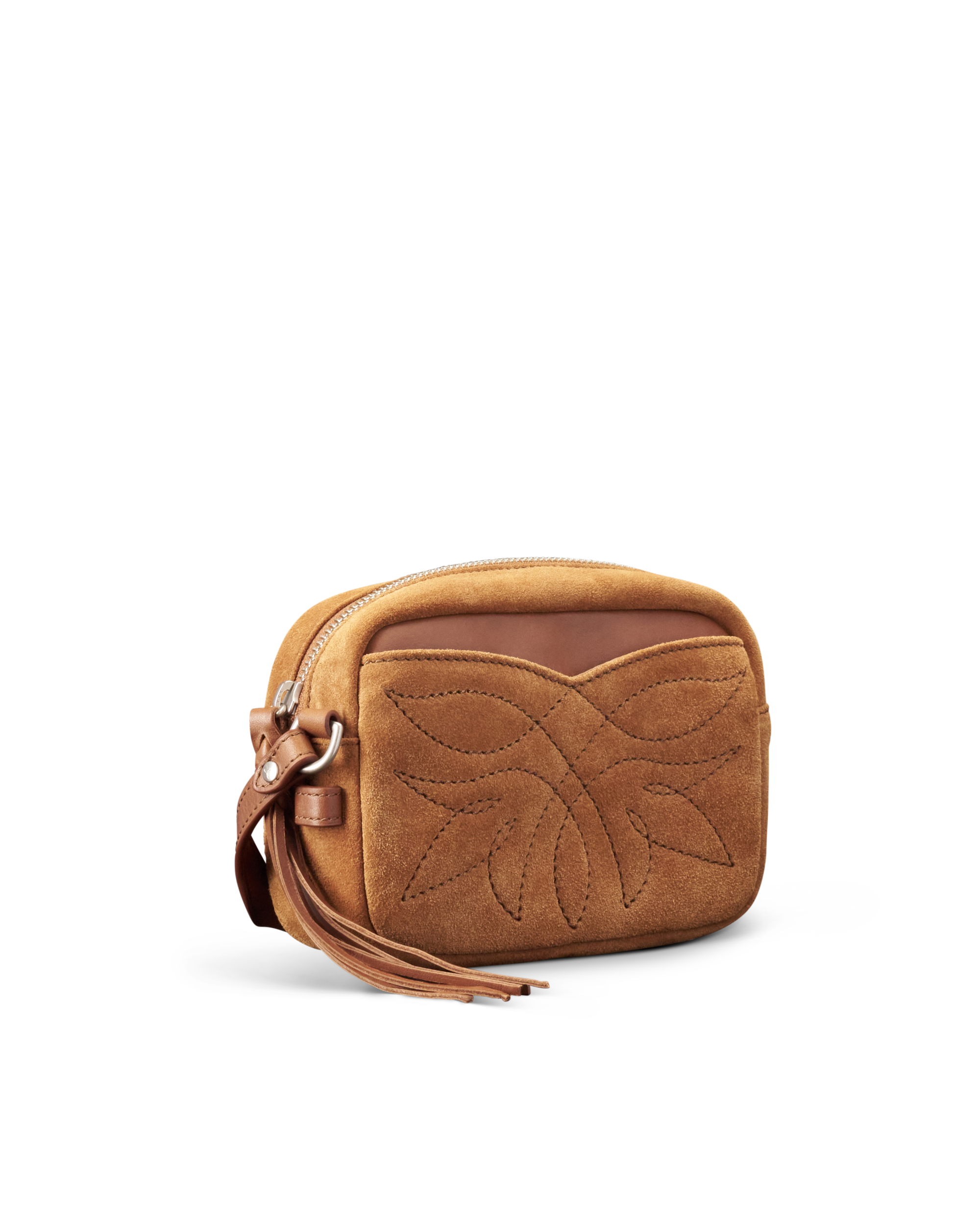 Flower Mini Crossbody - Cashew Suede