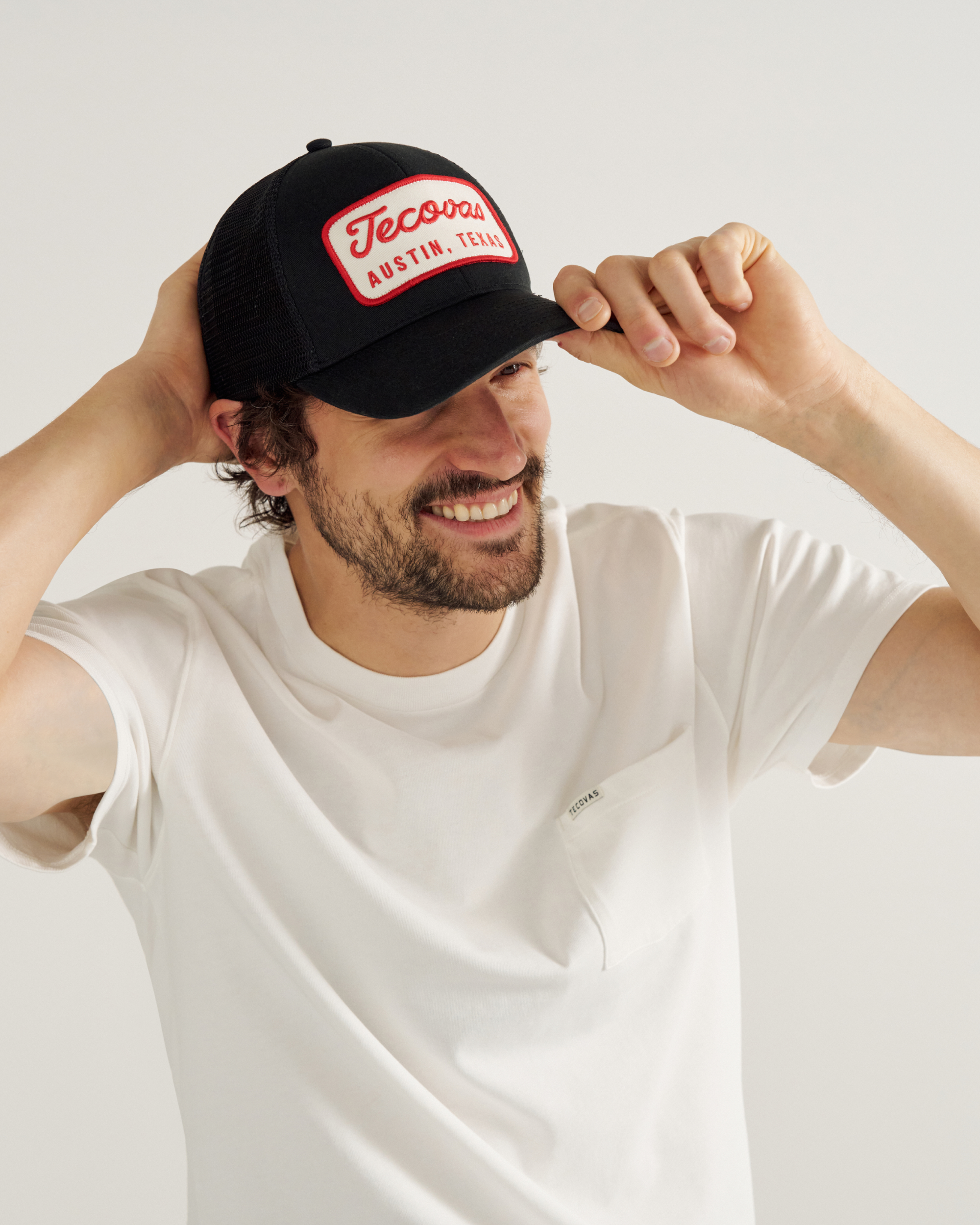 Mechanic Mid Profile Trucker Hat - Black Cotton Polyester