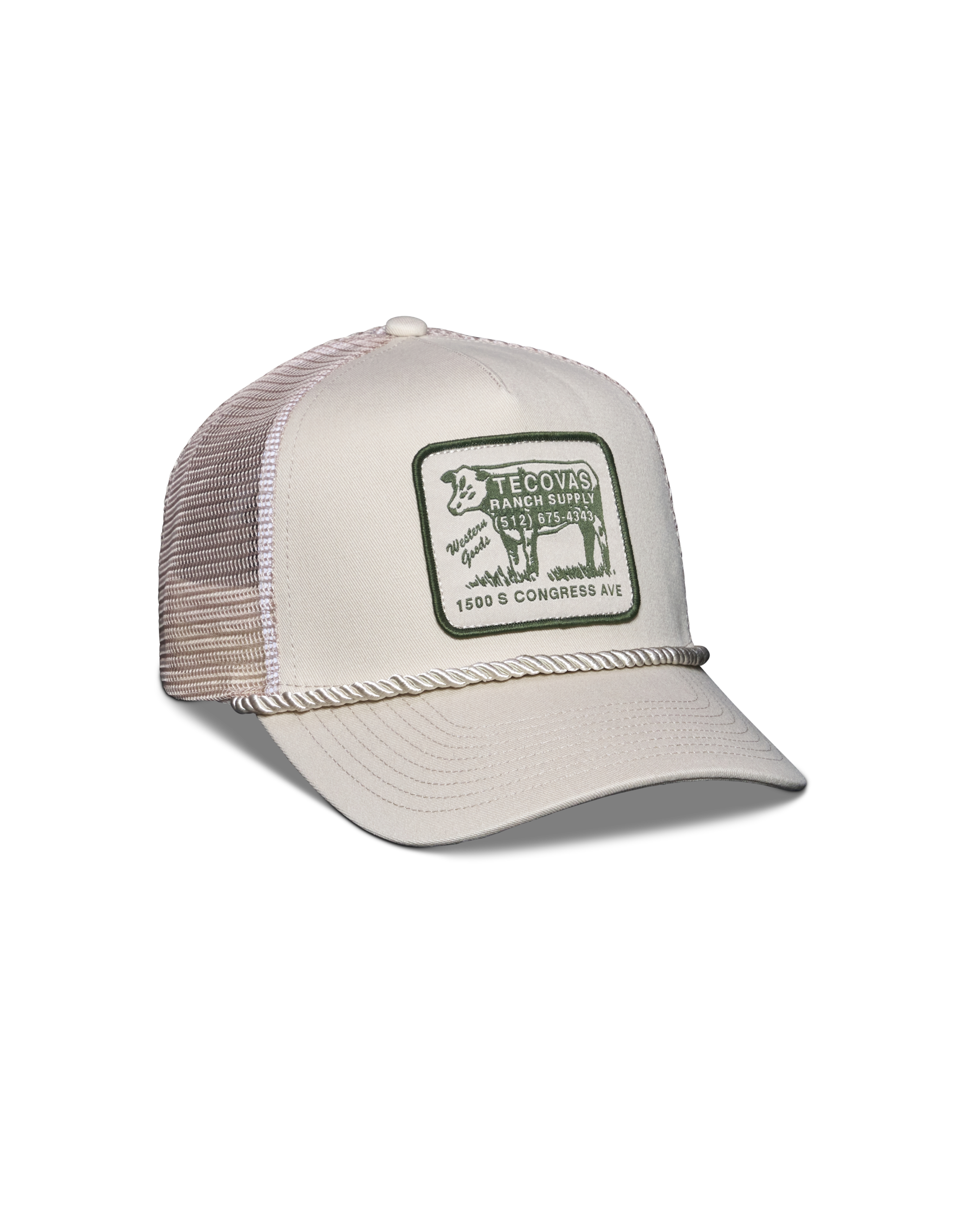 Ranch Supply Trucker Hat - Cream Cotton Polyester