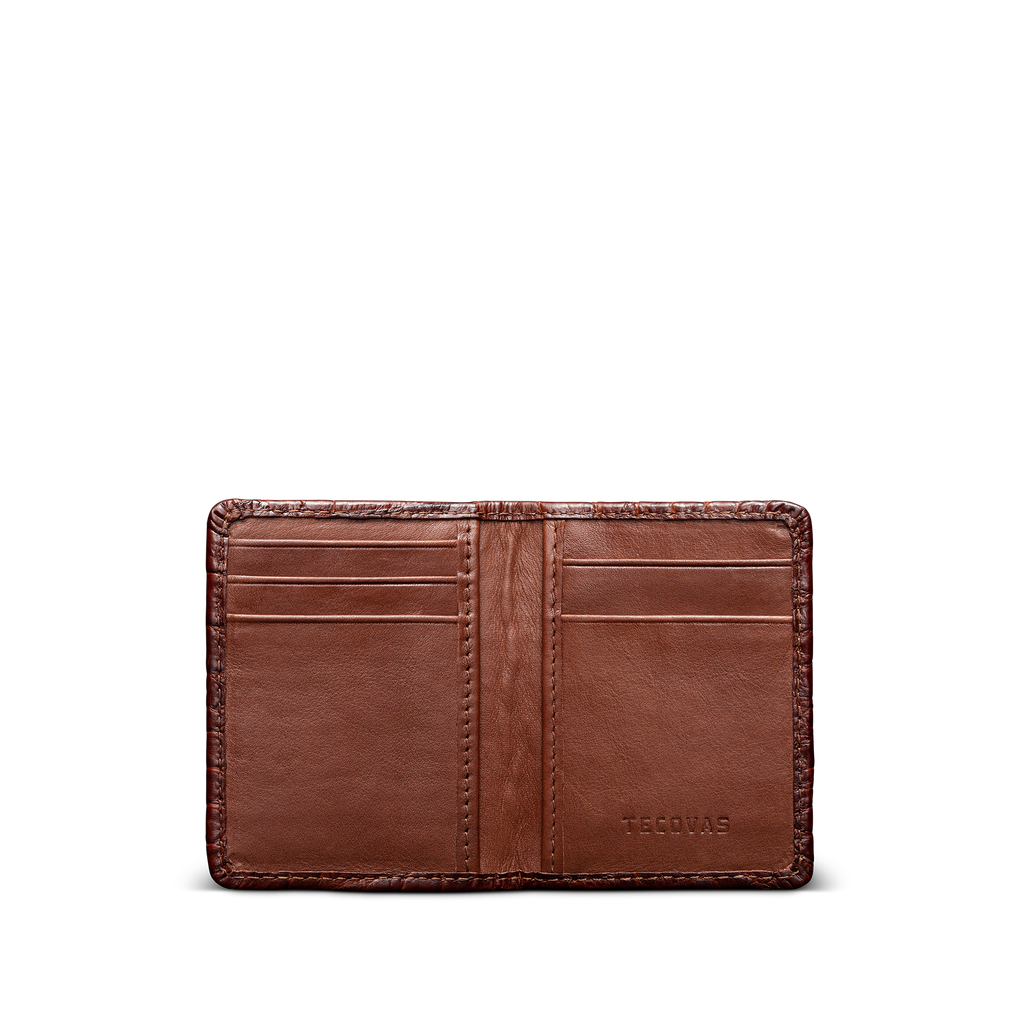 Alligator Bifold Card Case - Walnut Alligator
