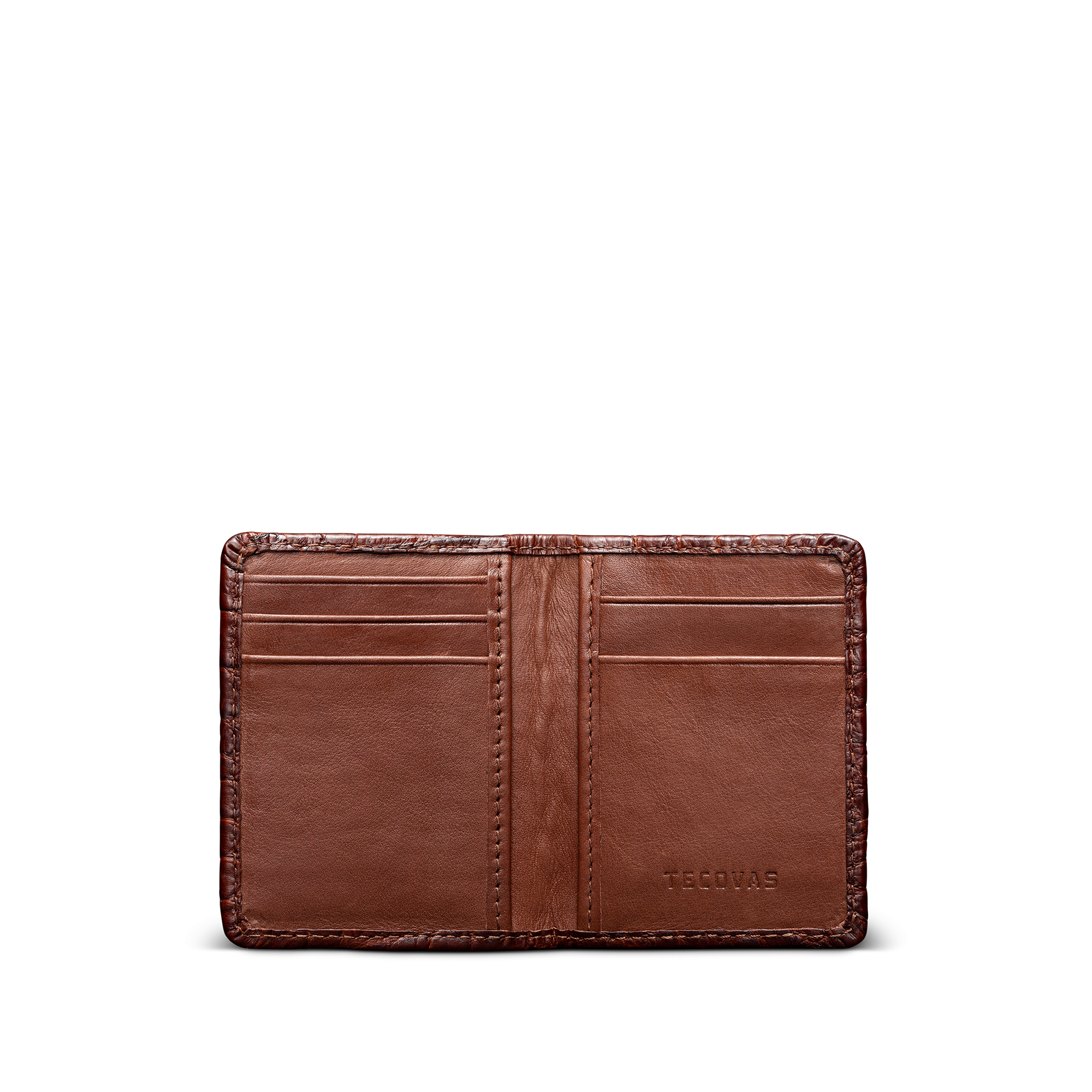 Alligator Bifold Card Case - Walnut Alligator