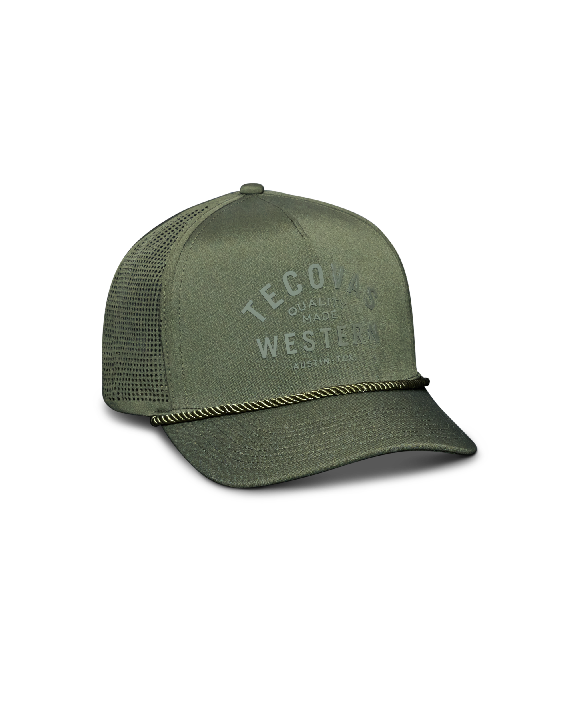 Quality Made Performance Trucker Hat - Olive Polyester