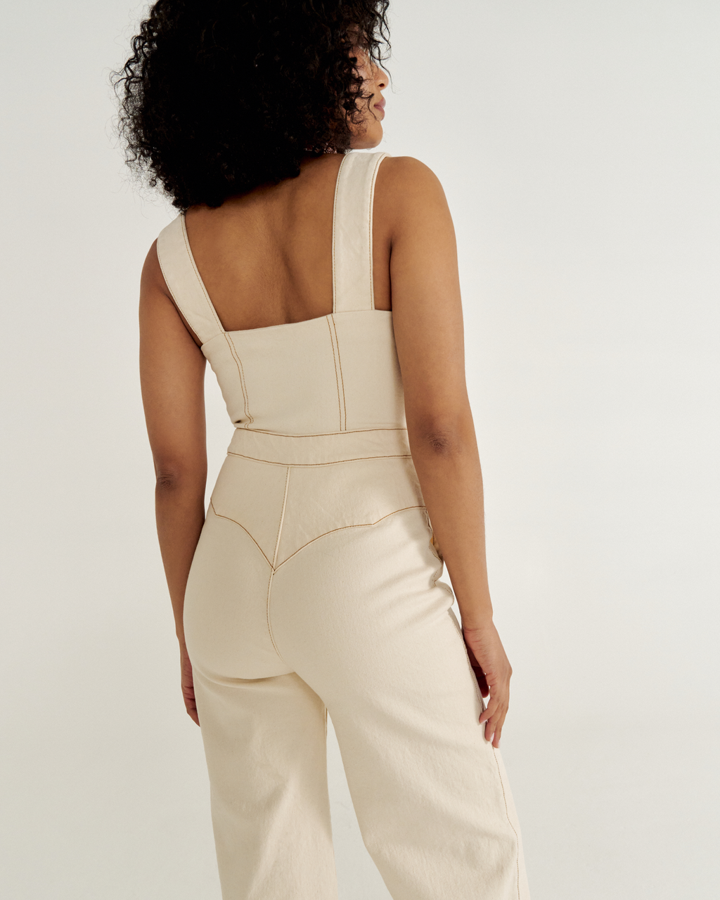 Women's Denim Jumpsuit - Natural Denim