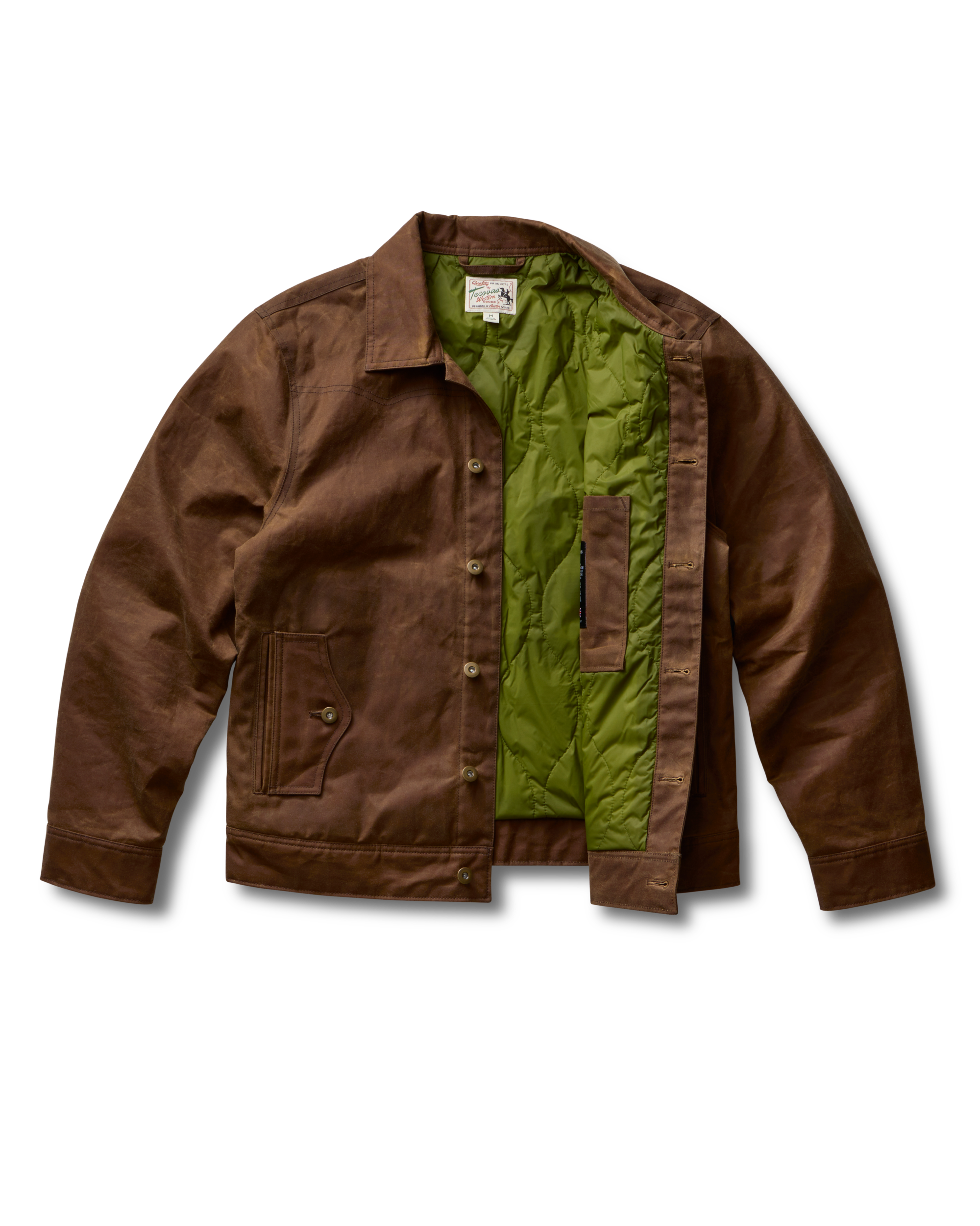 Men's Buckaroo Waxed Canvas Trucker Jacket - Tobacco Waxed Canvas