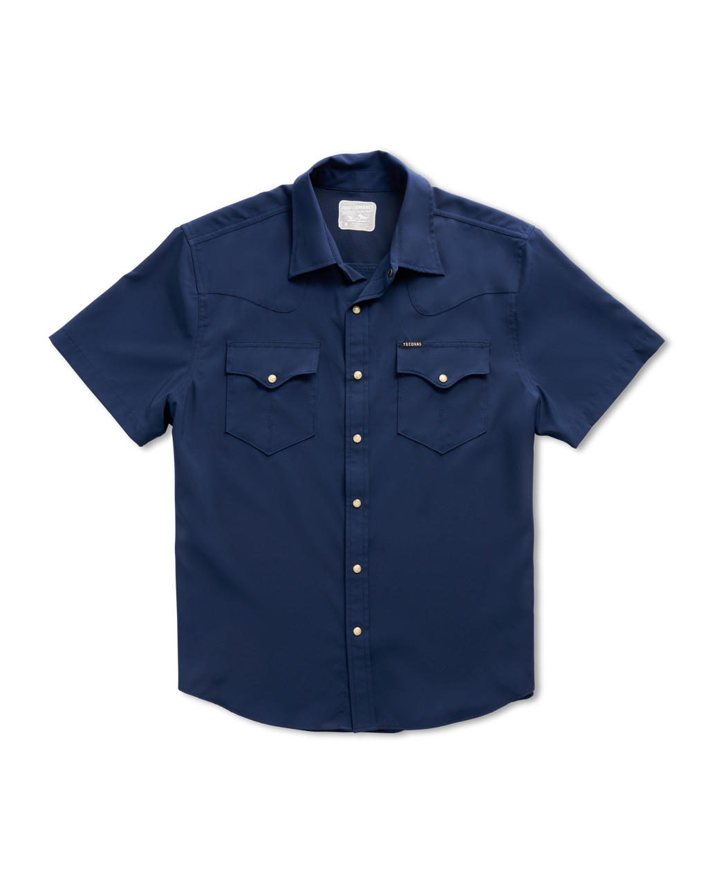 Men's Performance Short Sleeve Western Pearl Snap - Navy Performance