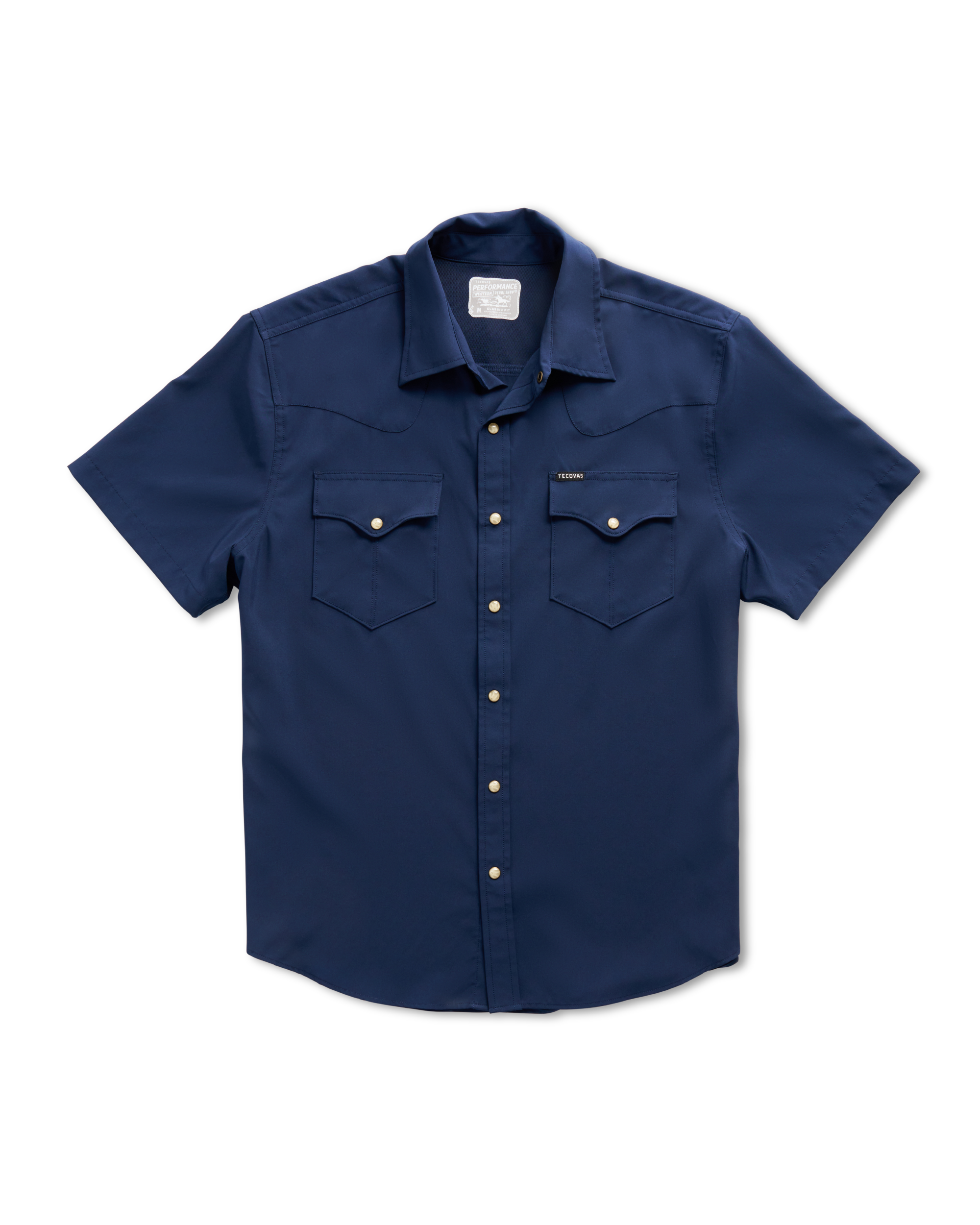 Men's Performance Short Sleeve Western Pearl Snap - Navy Performance