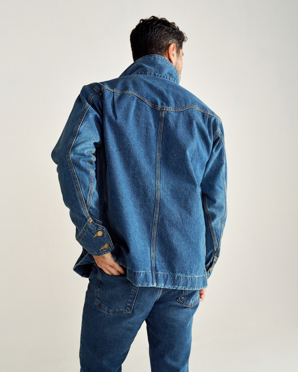 Men's Denim Chore Jacket - Medium Wash Denim