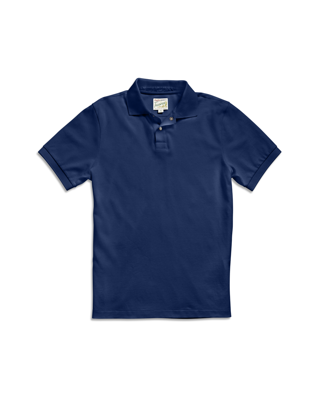 Men's Polo Short Sleeve Pearl Snap - Navy Cotton