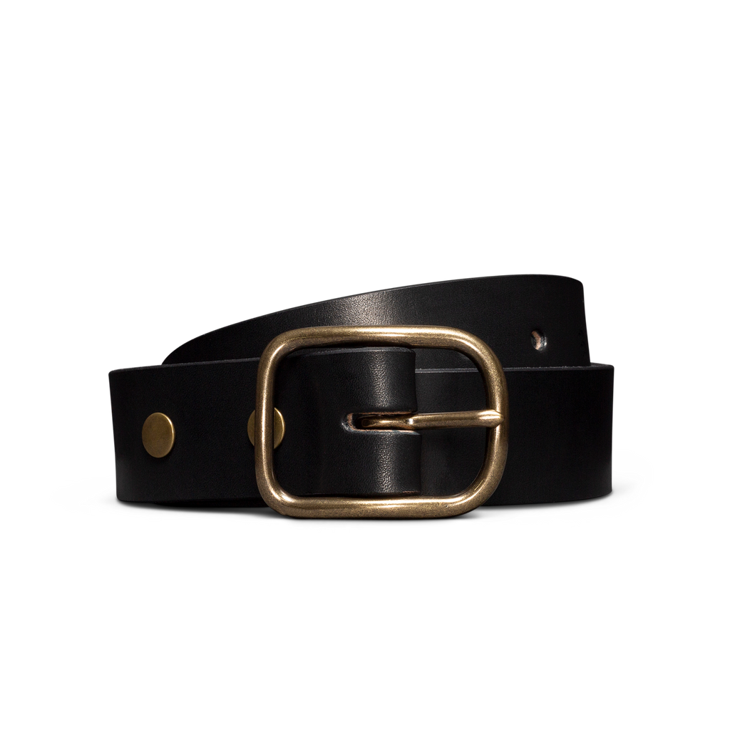 Men's Harness Leather Belt - Midnight Cowhide