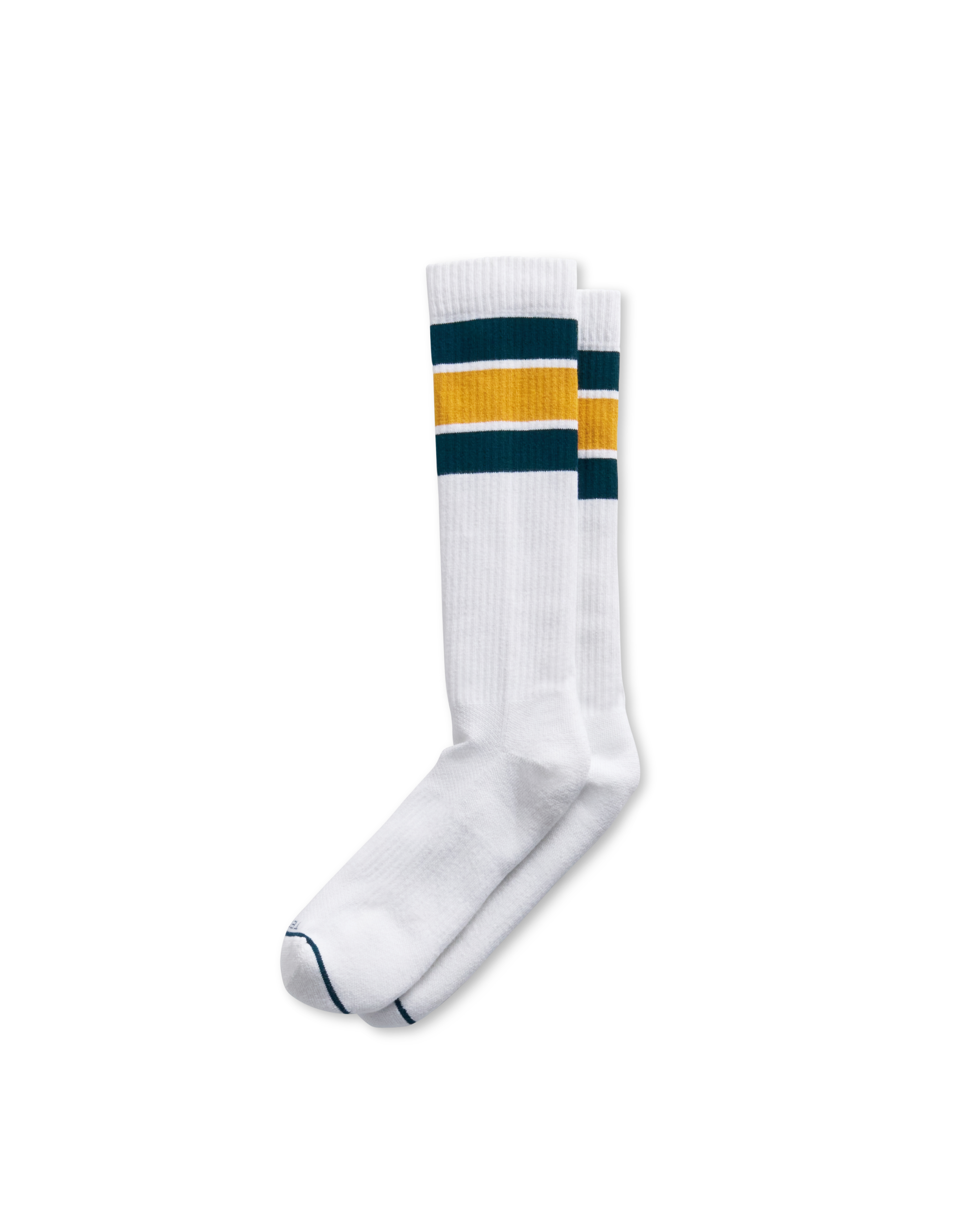 Mid Calf Performance Sock (2-Pack) - White Multi Polyester Spandex
