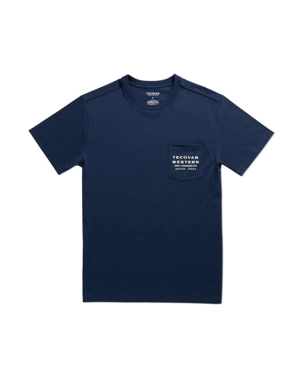 Men's Western Horseman Pocket Tee - Navy White Supima Cotton