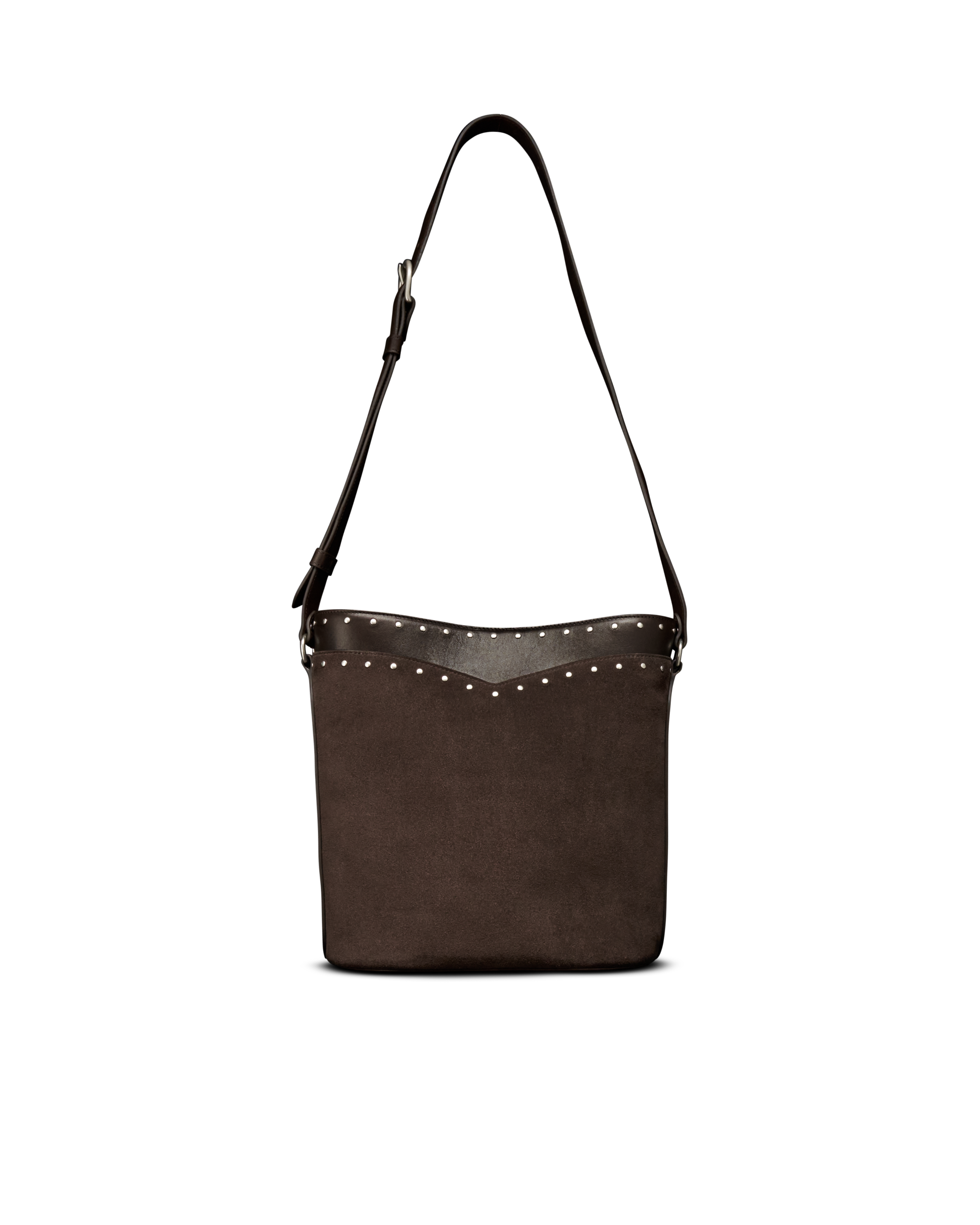 Suede Bucket Bag - Chocolate Suede Cowhide