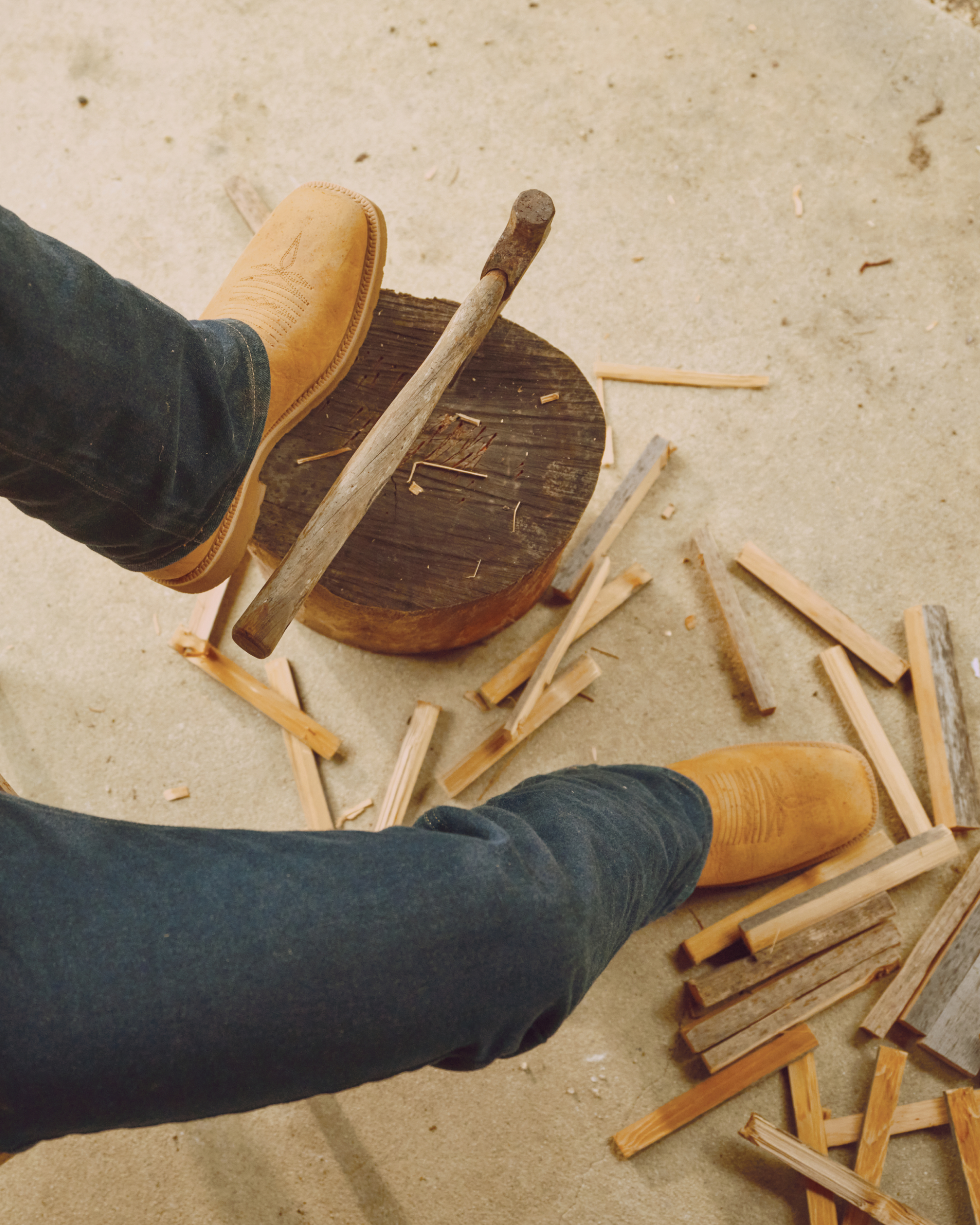 The Rugged Square Toe - Light Tan Cowhide