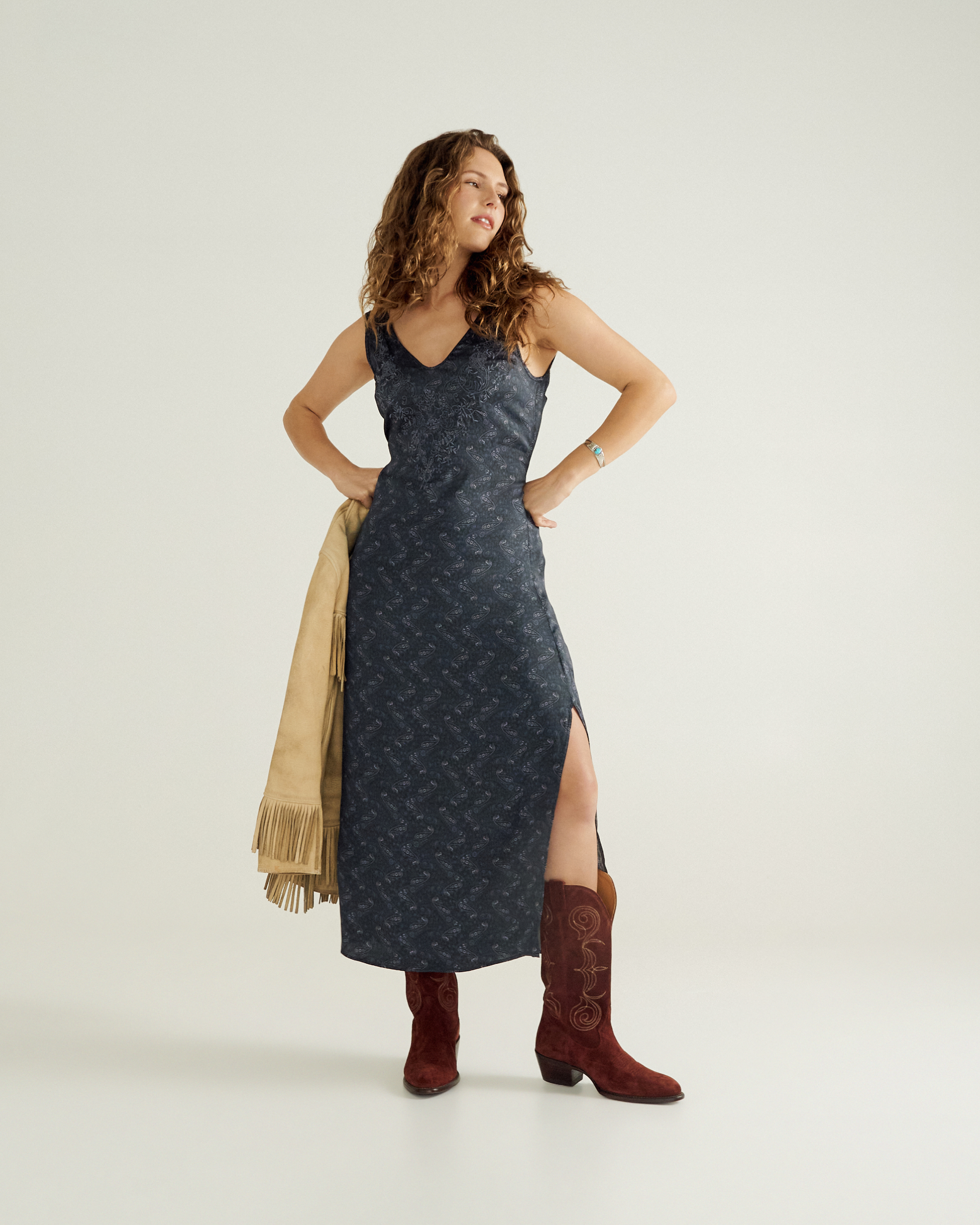 Women's Embroidered Slip Dress - Eclipse Viscose