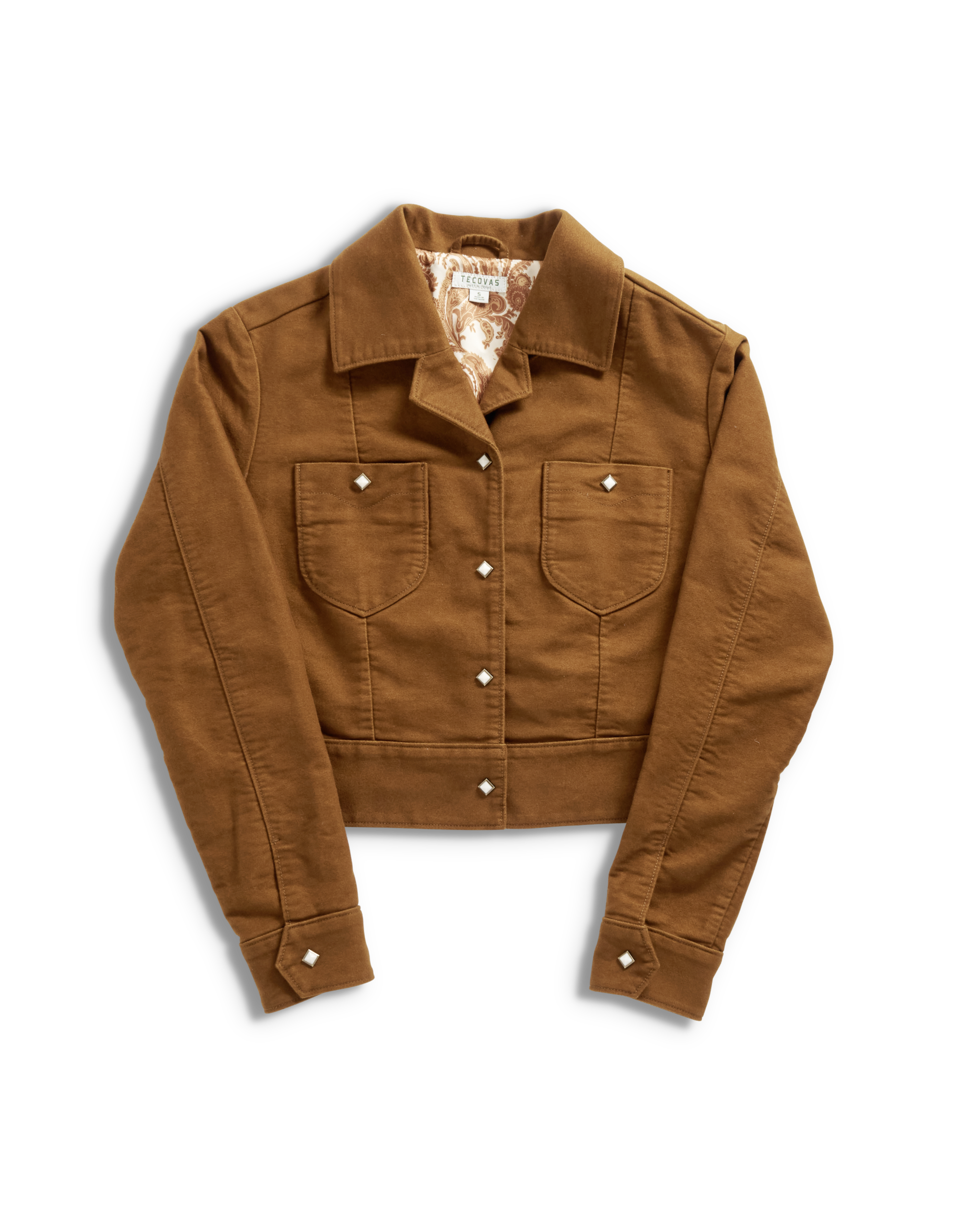 Women's Moleskin Pearl Snap Jacket - Camel Cotton