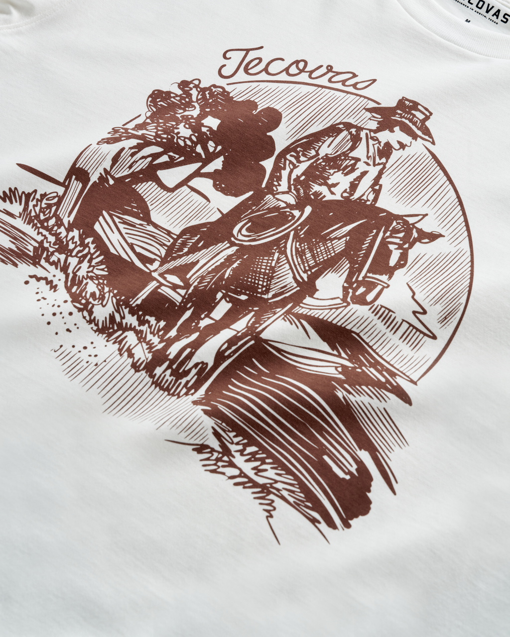 Men's Sketchbook Cowboy Tee - Bone Brown Pima Cotton