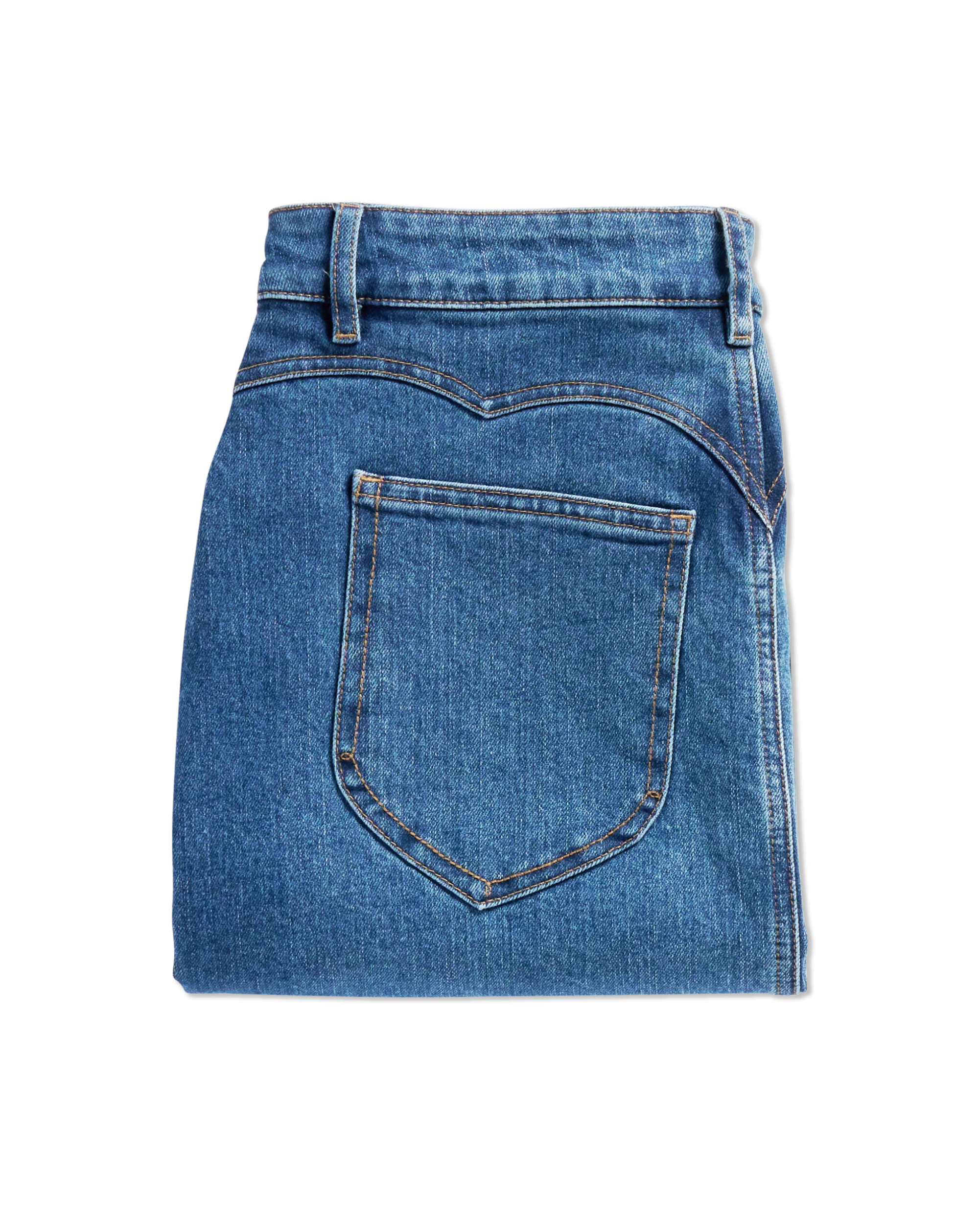 Women's Midi Denim Skirt - Medium Wash Denim