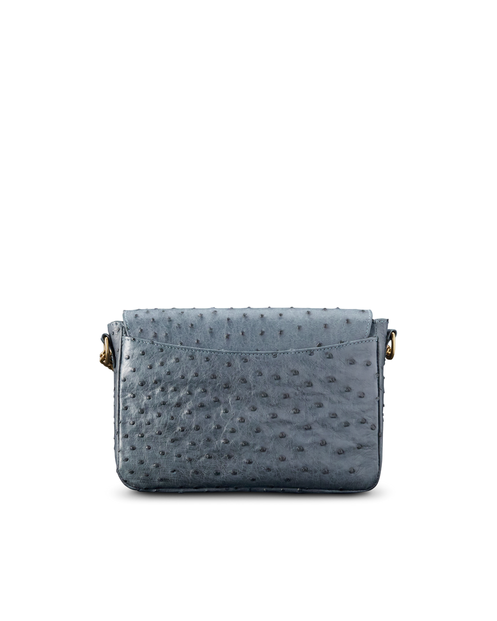 Ostrich Shoulder Bag - Blue Ostrich