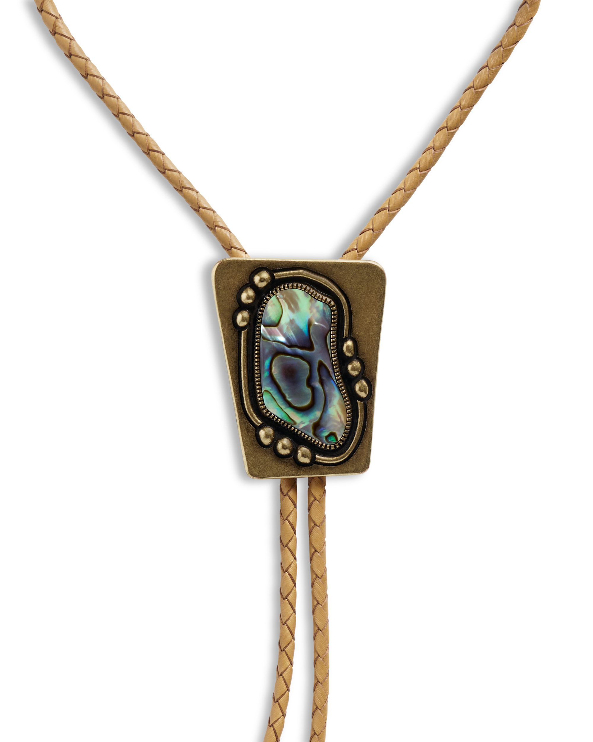 Iron Lamb Abalone Bolo - Blue Tan Abalone