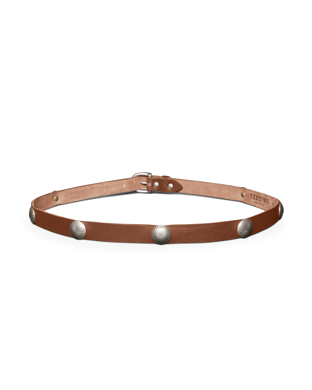 Women's Concho Belt - Brown Cowhide