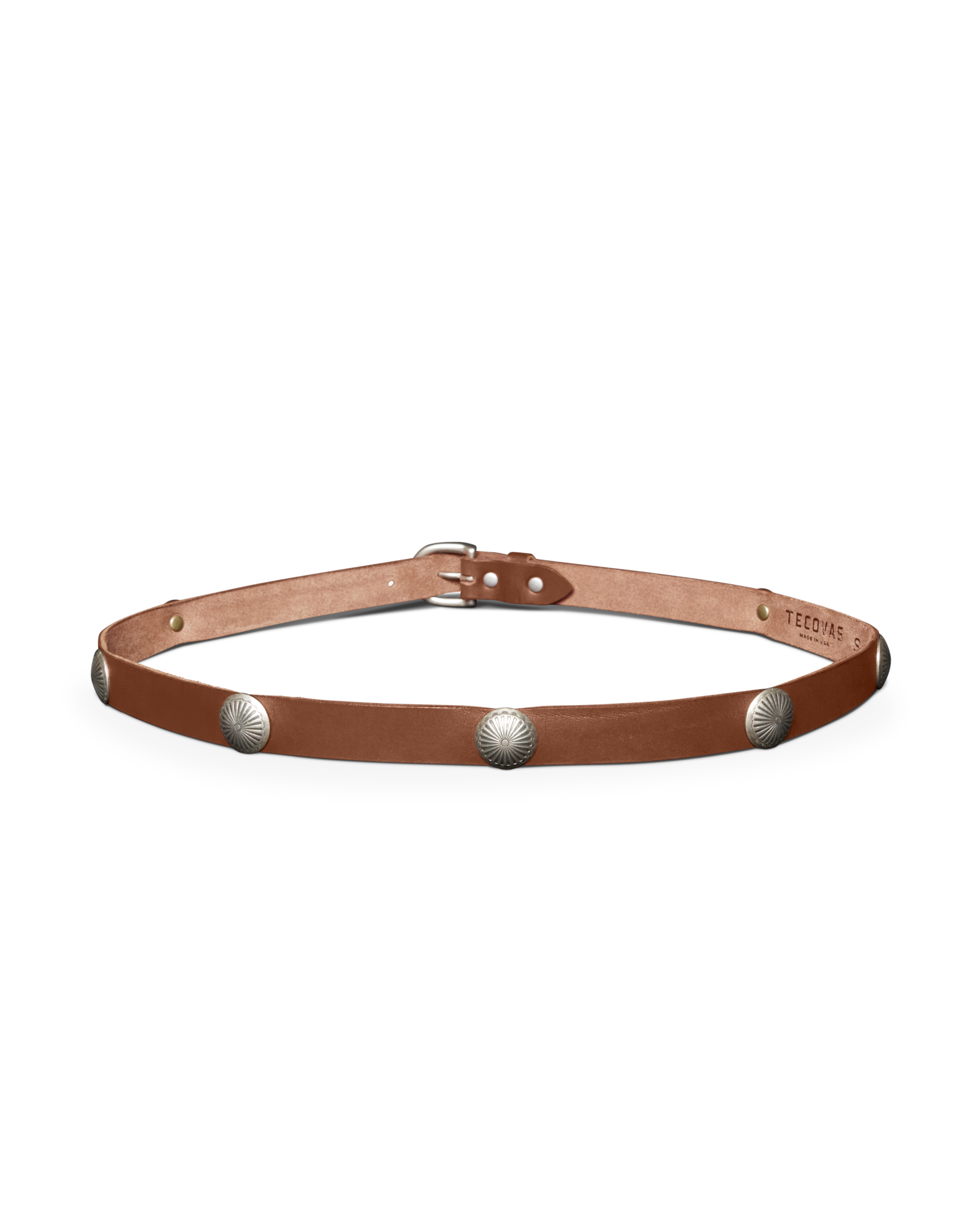 Women's Concho Belt - Brown Cowhide
