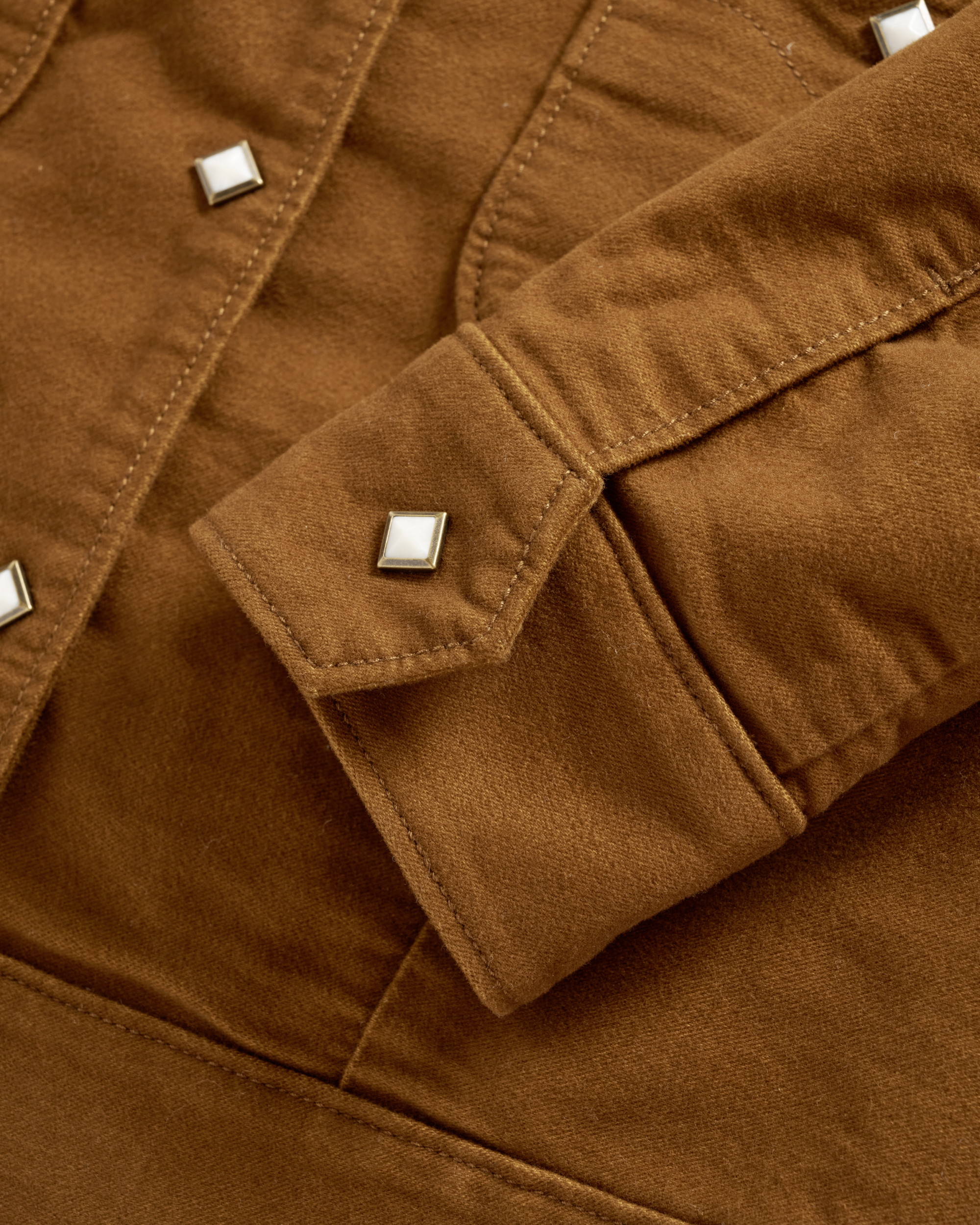 Women's Moleskin Pearl Snap Jacket - Camel Cotton