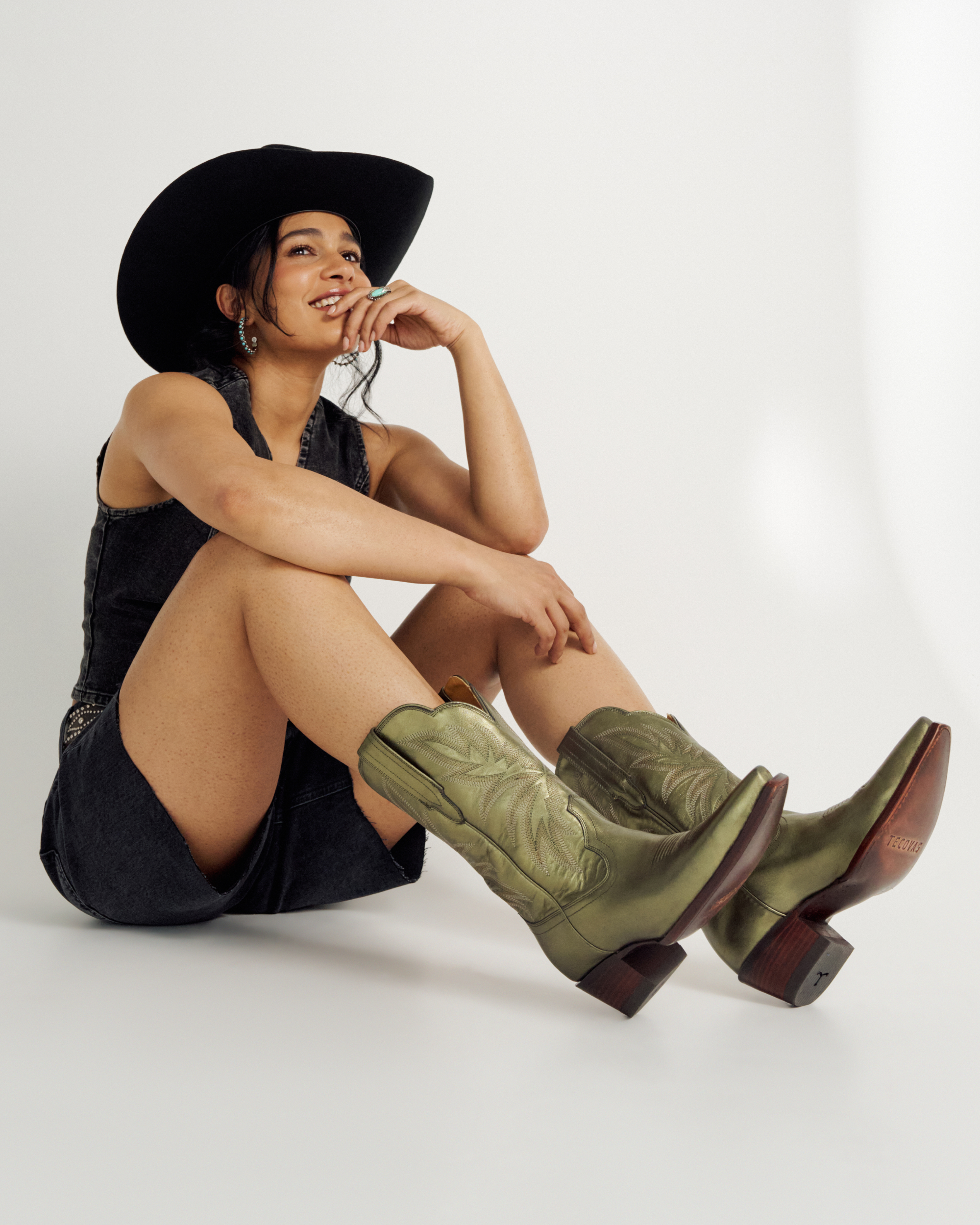 The Sadie - Olive Cowhide