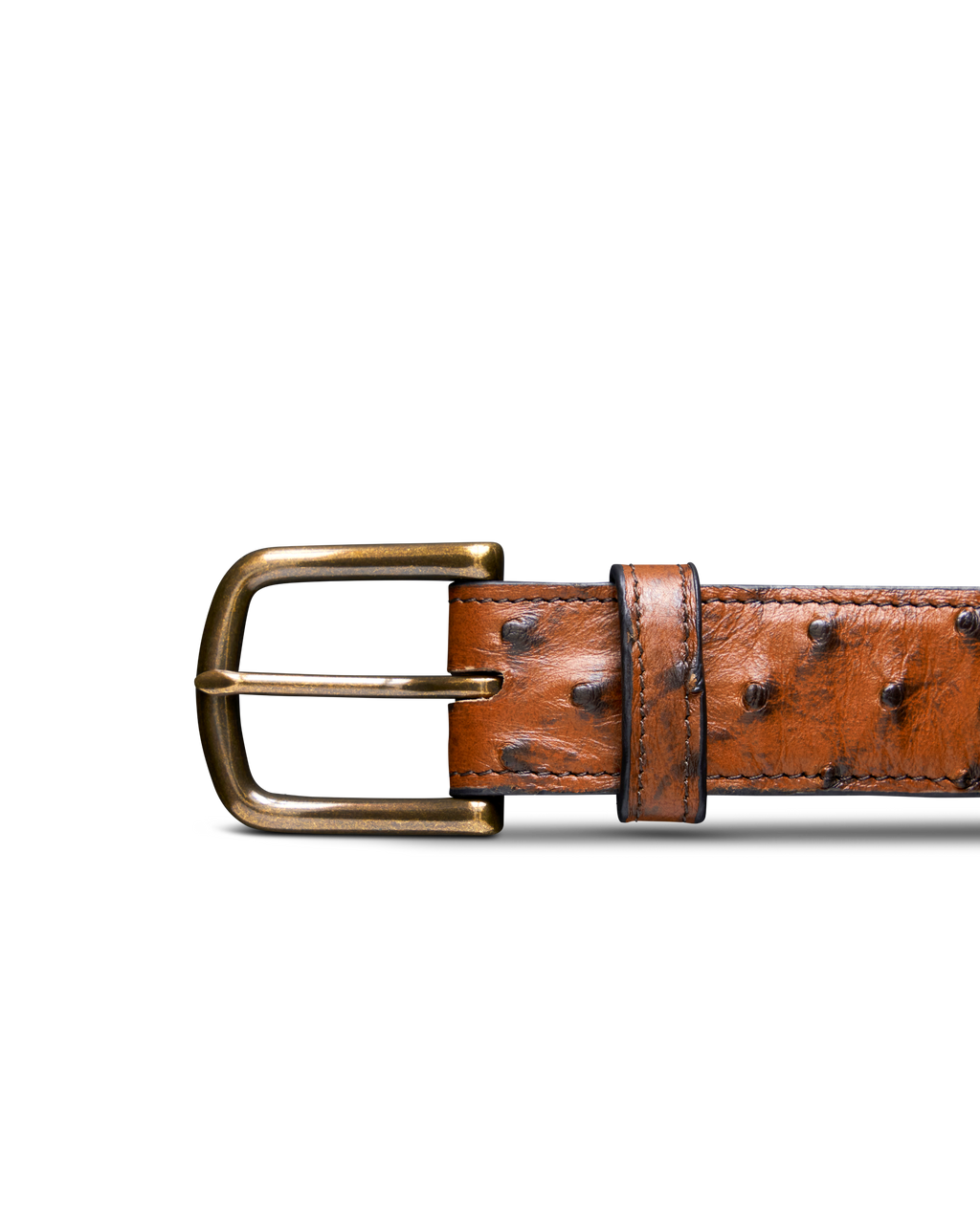 Men's Ostrich Belt - Peanut Ostrich