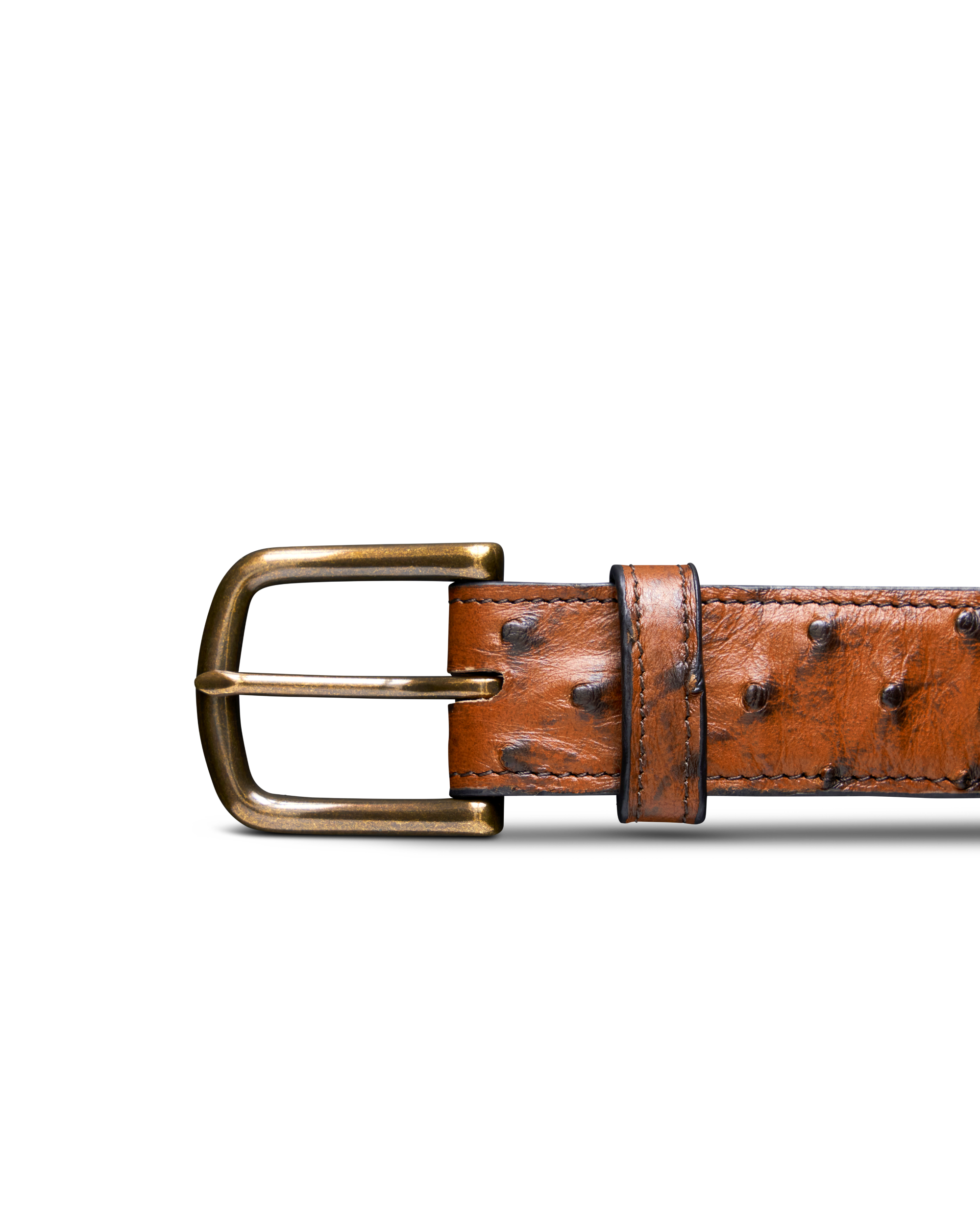 Men's Ostrich Belt - Peanut Ostrich