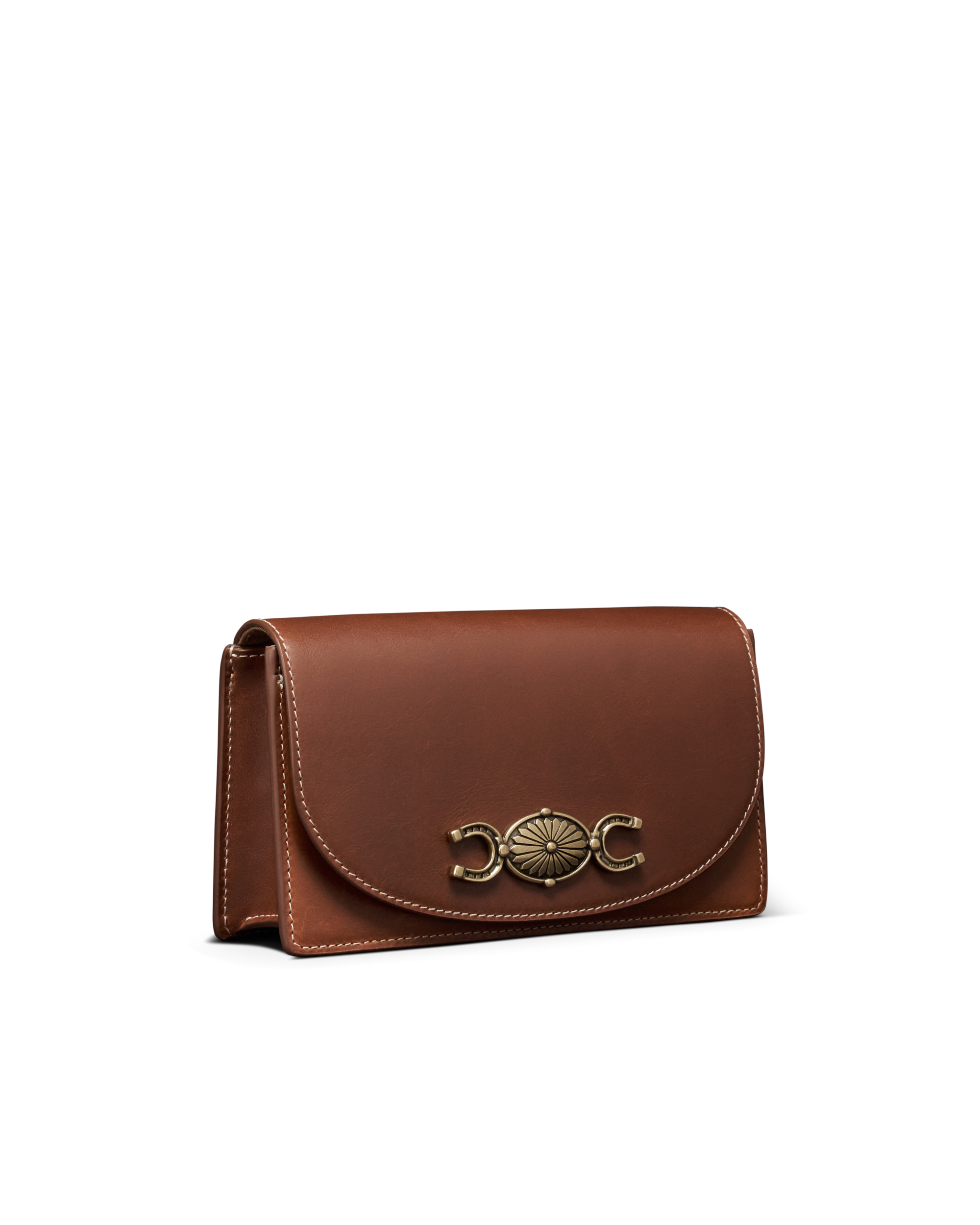 Concho Chain Crossbody - Saddle Cowhide