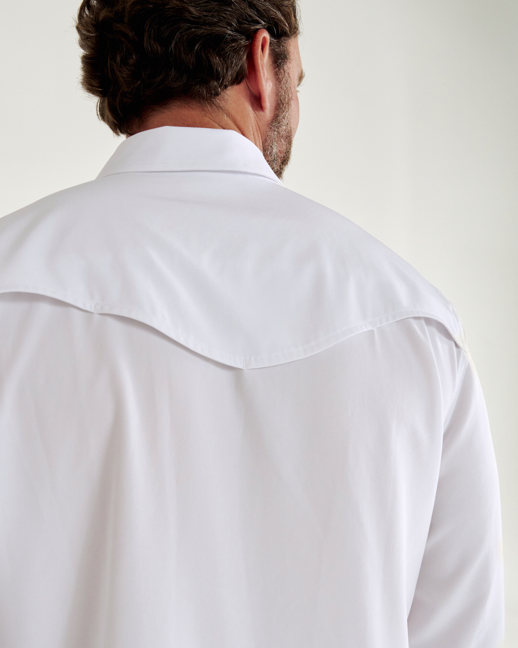 Men's Performance Long Sleeve Western Pearl Snap - Classic Fit - White Performance