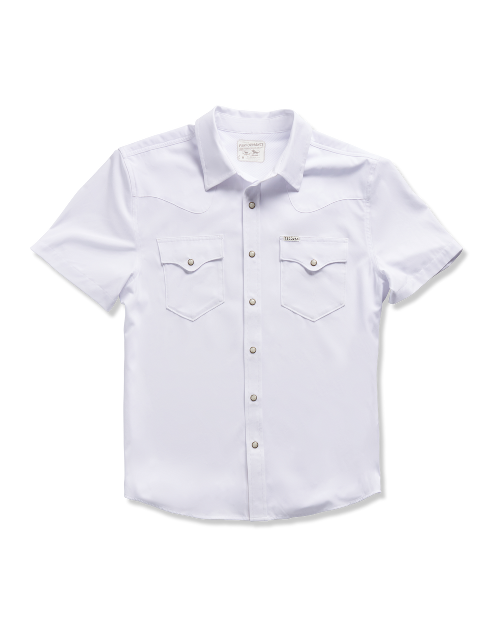 Men's Performance Short Sleeve Western Pearl Snap - Classic Fit - White Performance