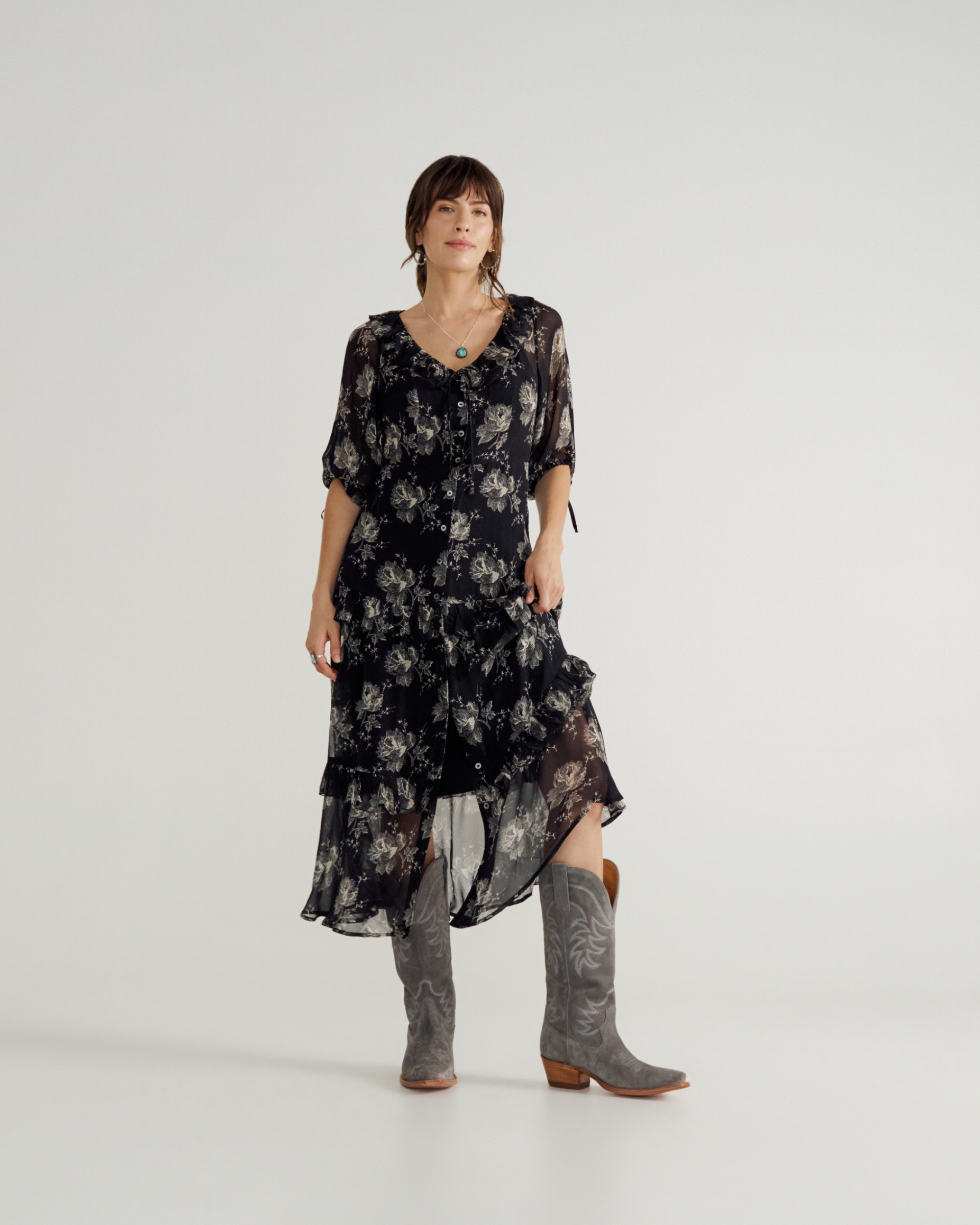 The Annie - Charcoal Suede