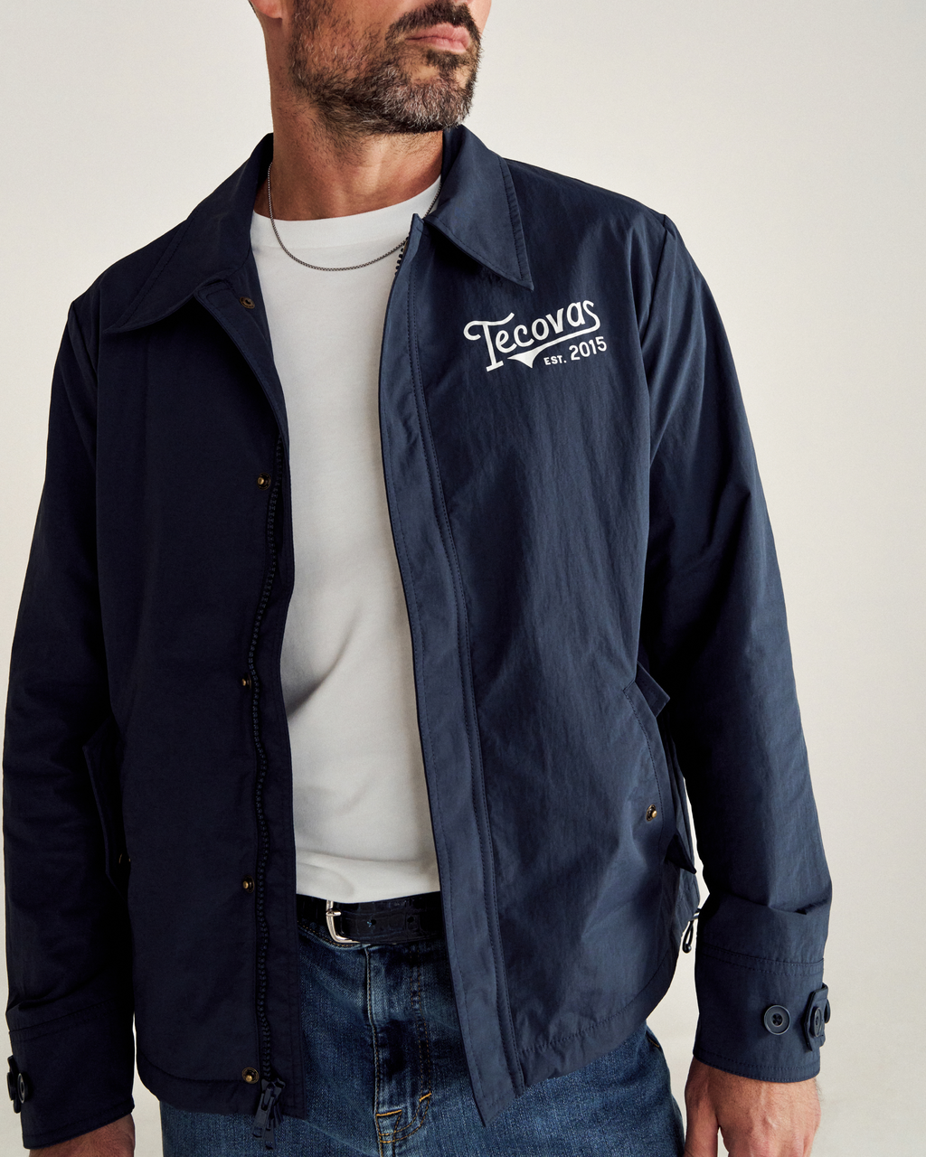 Men's Coaches Jacket - Navy Nylon