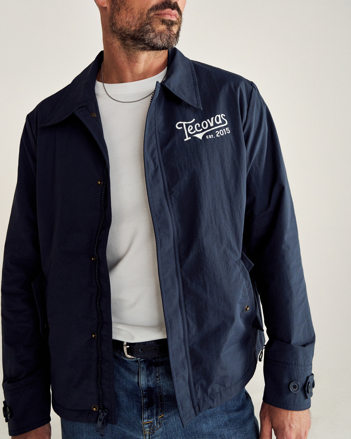 Men's Coaches Jacket - Navy Nylon