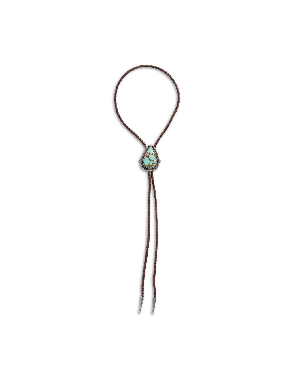 Iron Lamb Turquoise Drop Bolo - Turquoise Brown Turquoise