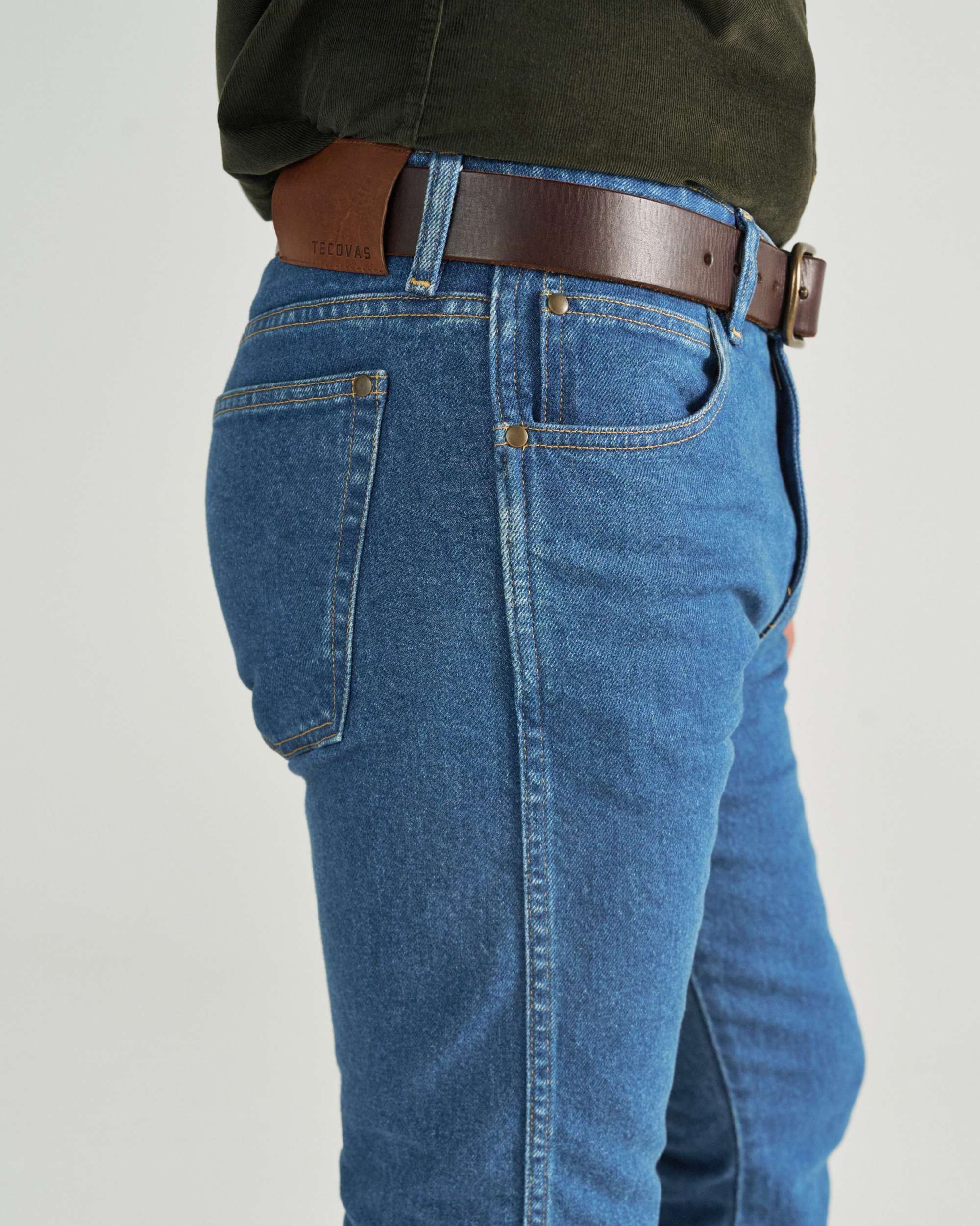 Men's Slim Straight Heritage Denim - Medium Blue Heritage Denim