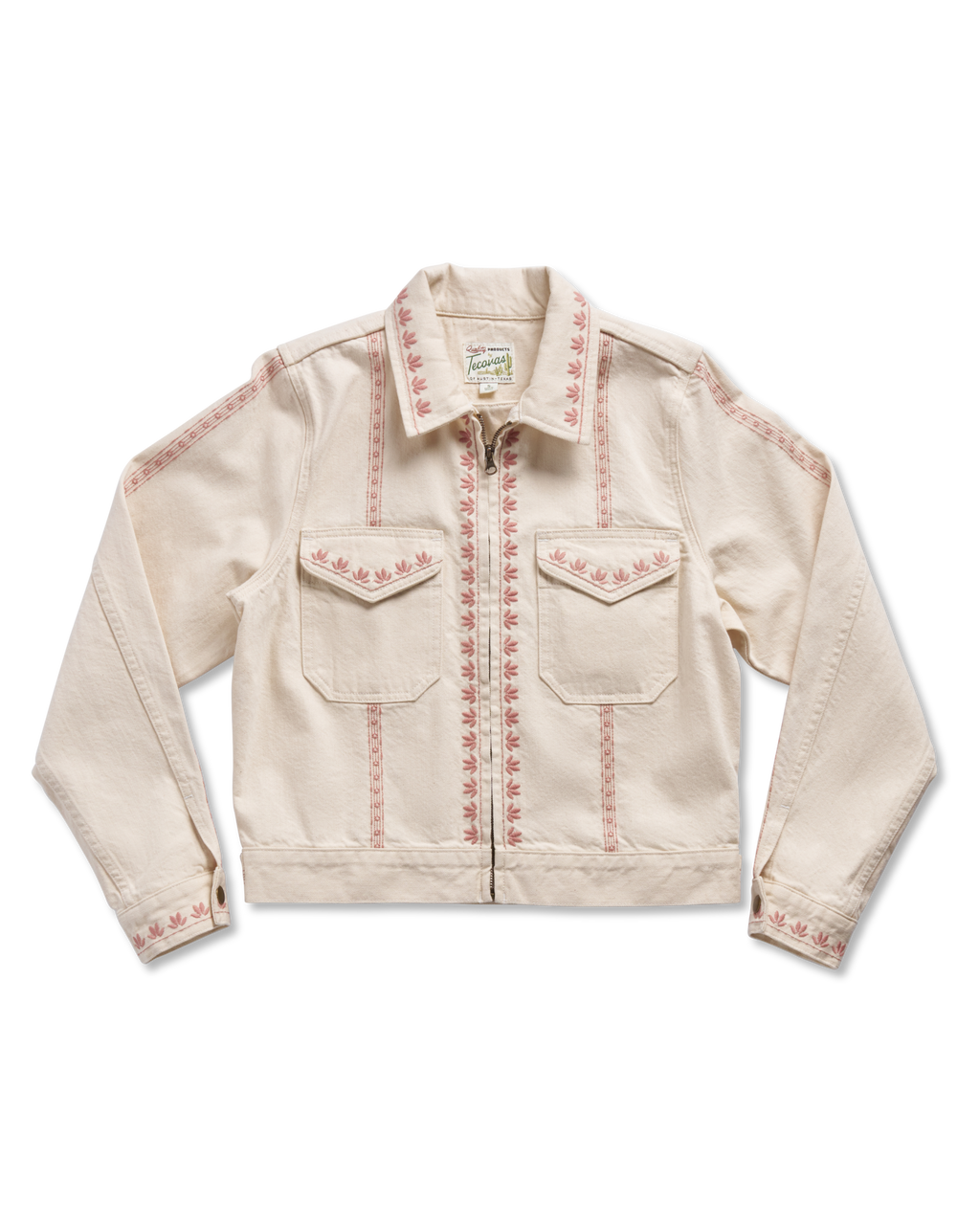 Women's Embroidered Mechanic's Jacket - Natural Denim