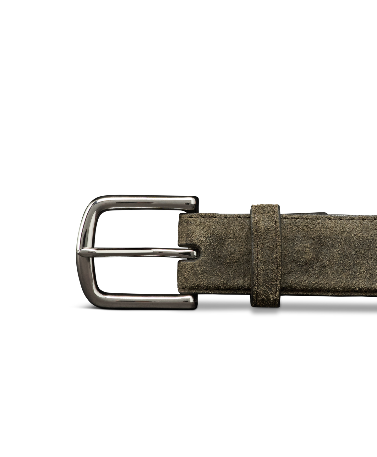 Men's Suede Belt - Olive Suede